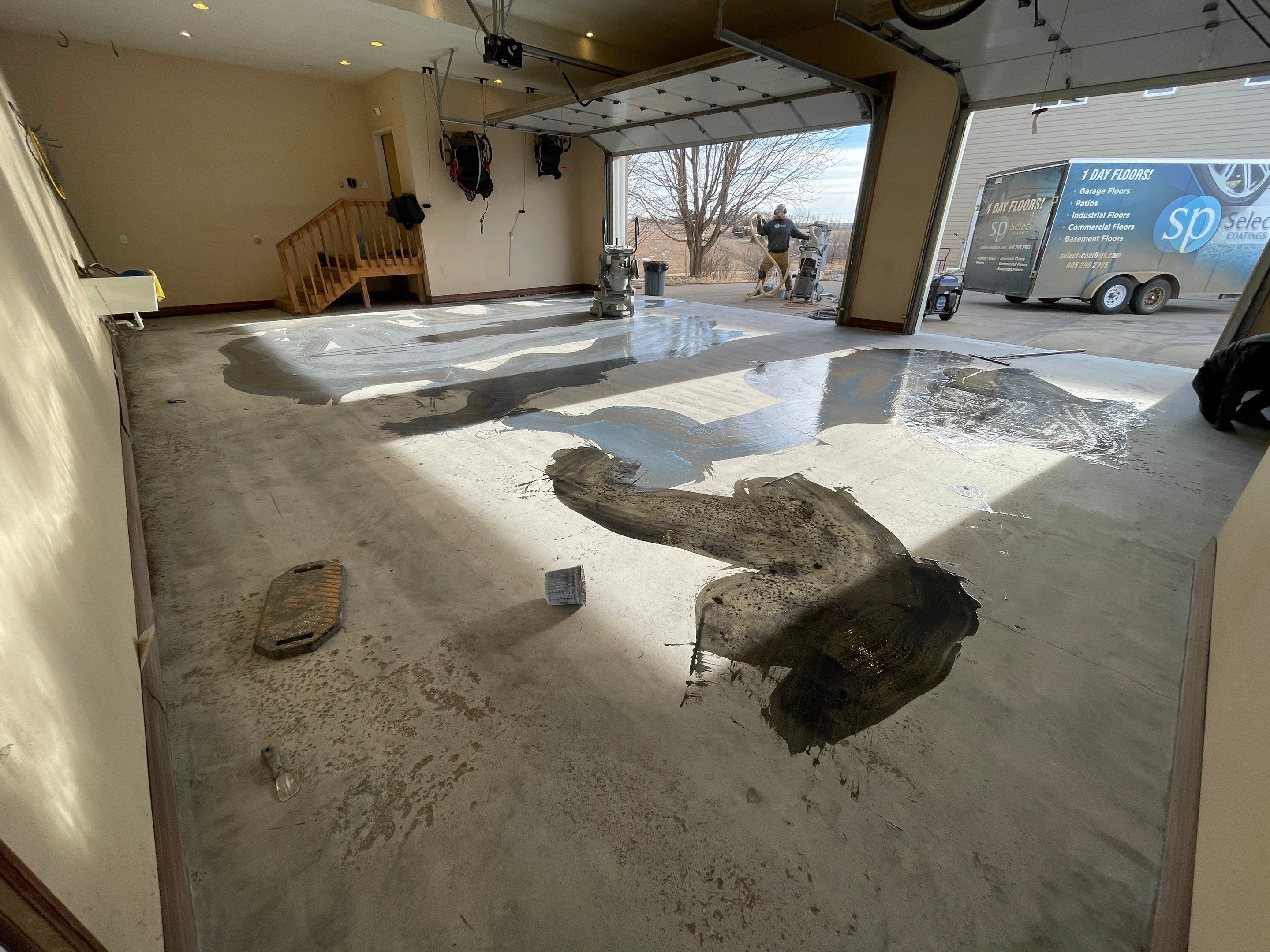 Garage using Slate Stone by Select Painting, Coatings & Garage Cabinets