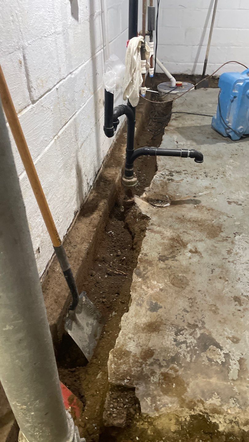 Interior Drain Tile & Yard French Drain in St. Paul, MN by Waterproofing Northeast