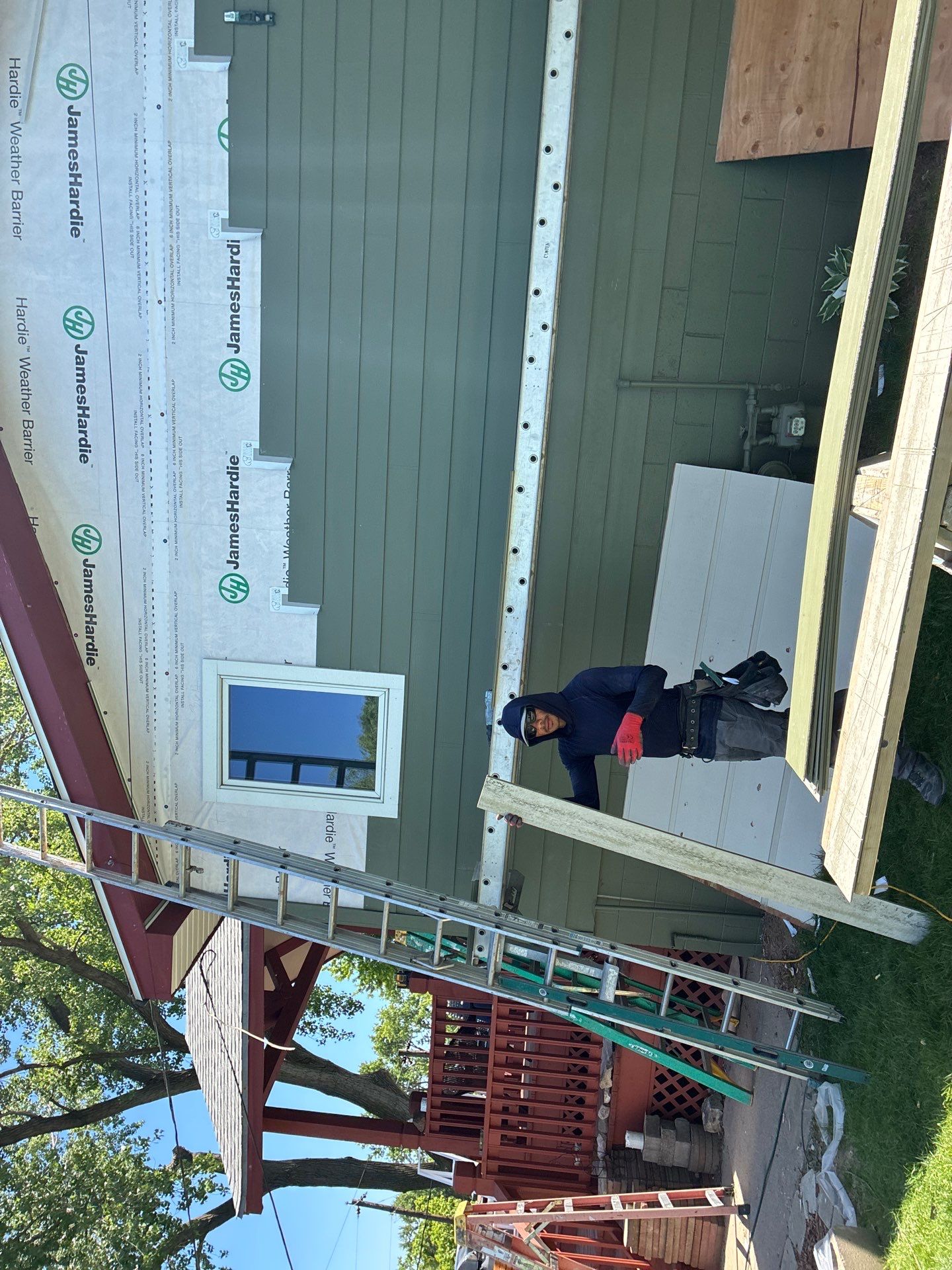 James Hardie Siding Replacement in Omaha with Mountain Sage Finish by Carps Complete Exteriors