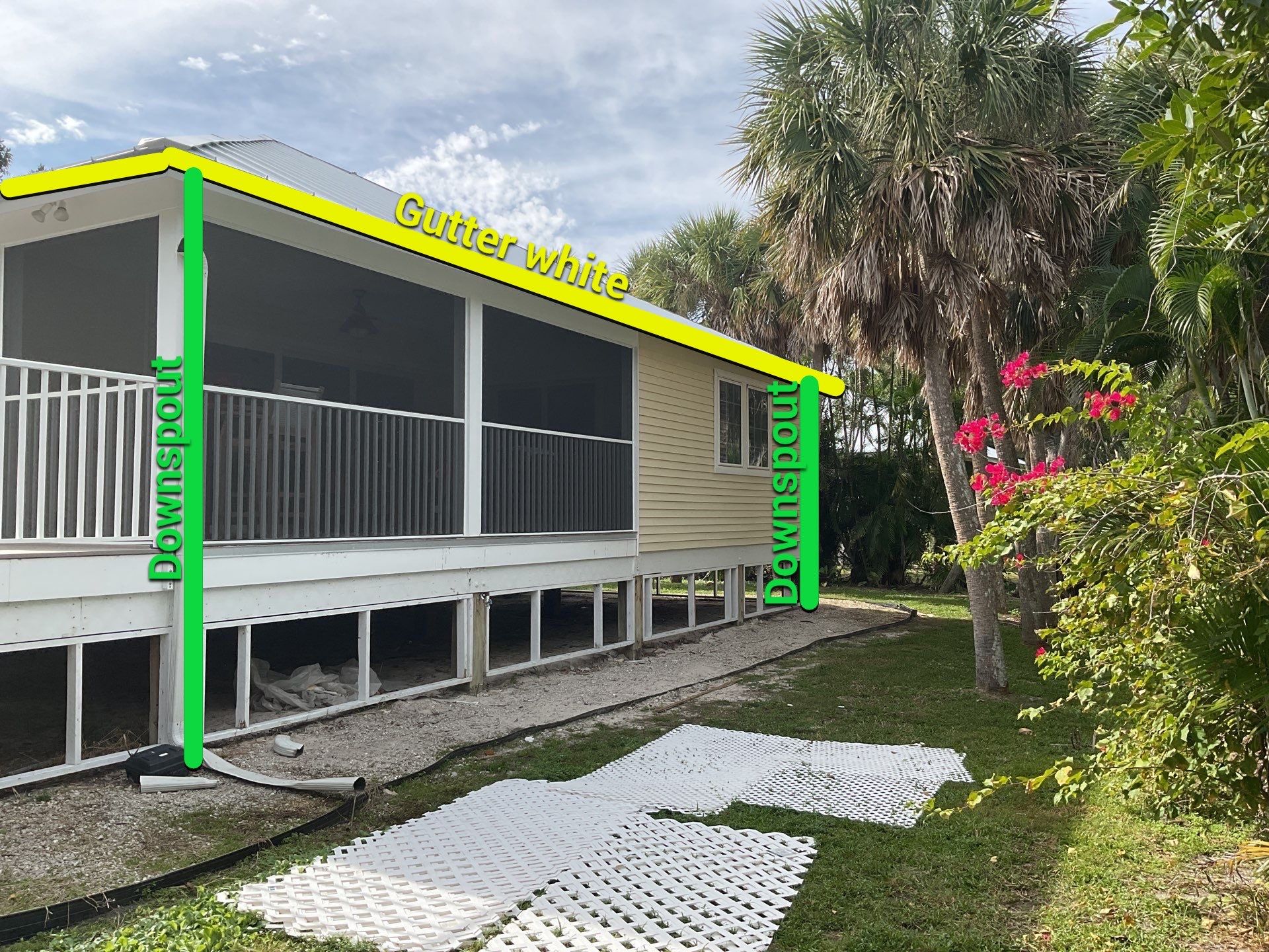 White K-Style Gutters for Beach Homes in Sanibel FL by Gutter Professors