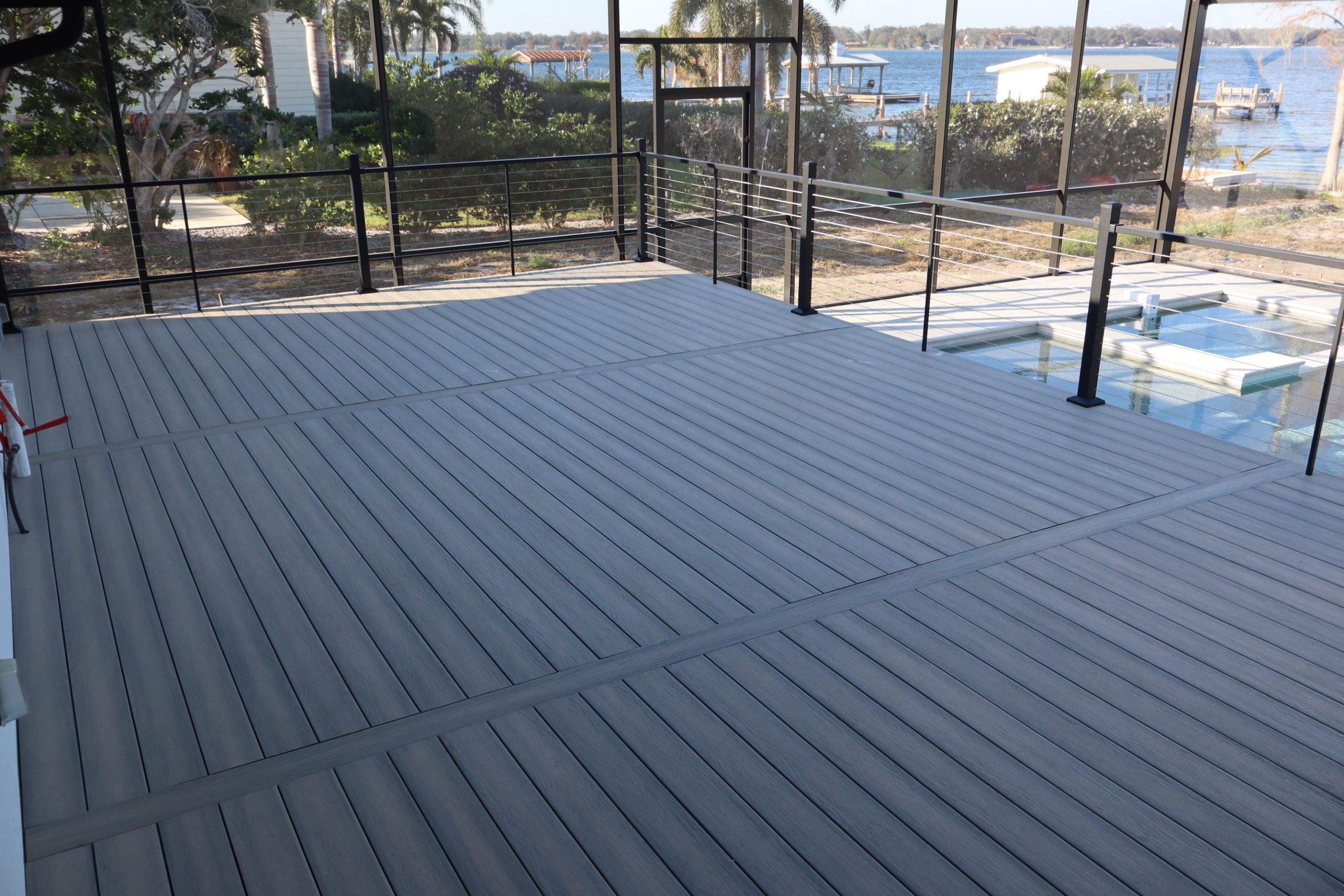 New composite deck 30'w x 16'd by Orlando pergolas 