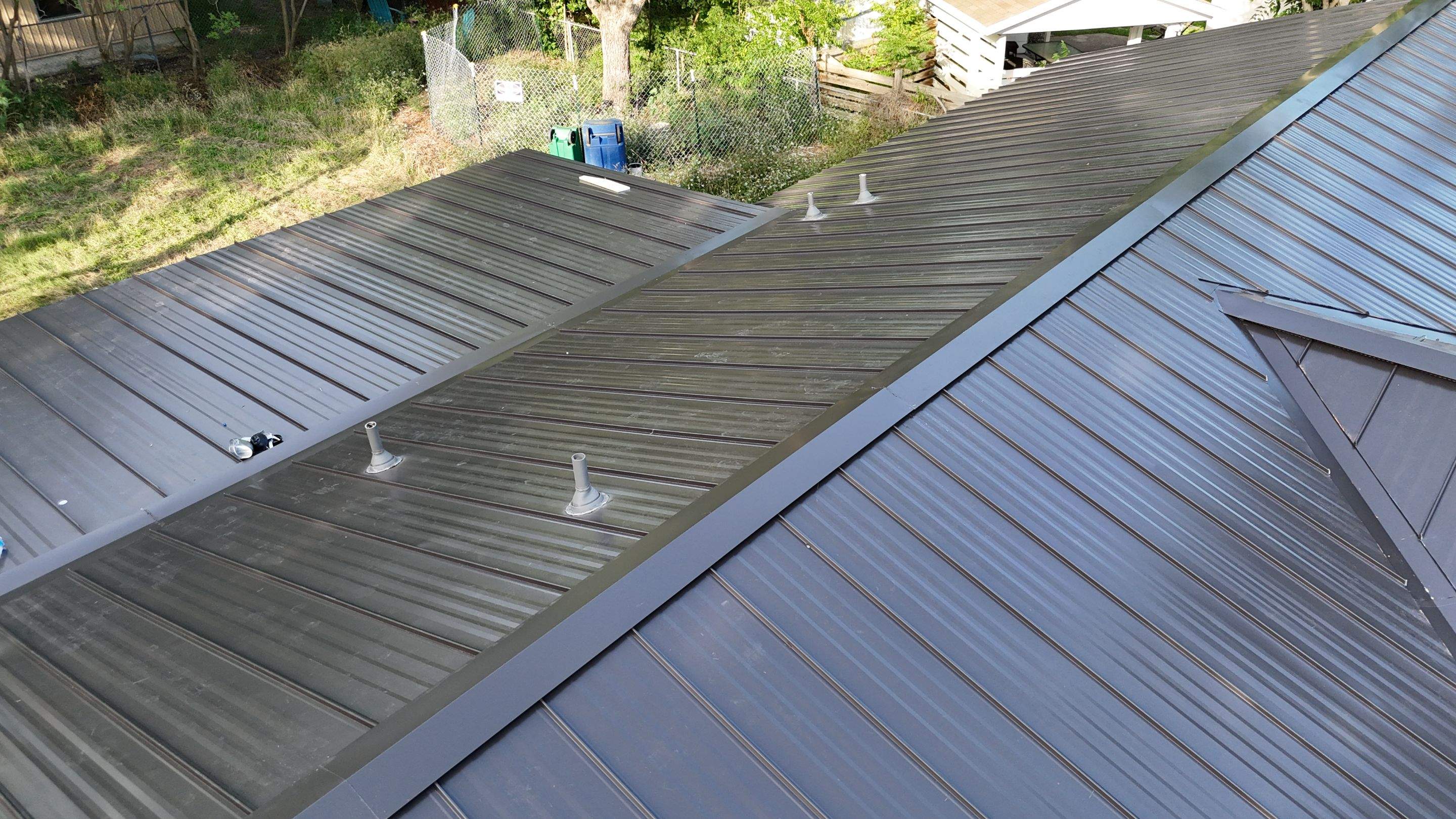 Dark Bronze - L&A Standing Seam with Striations by RoofsOnly.com