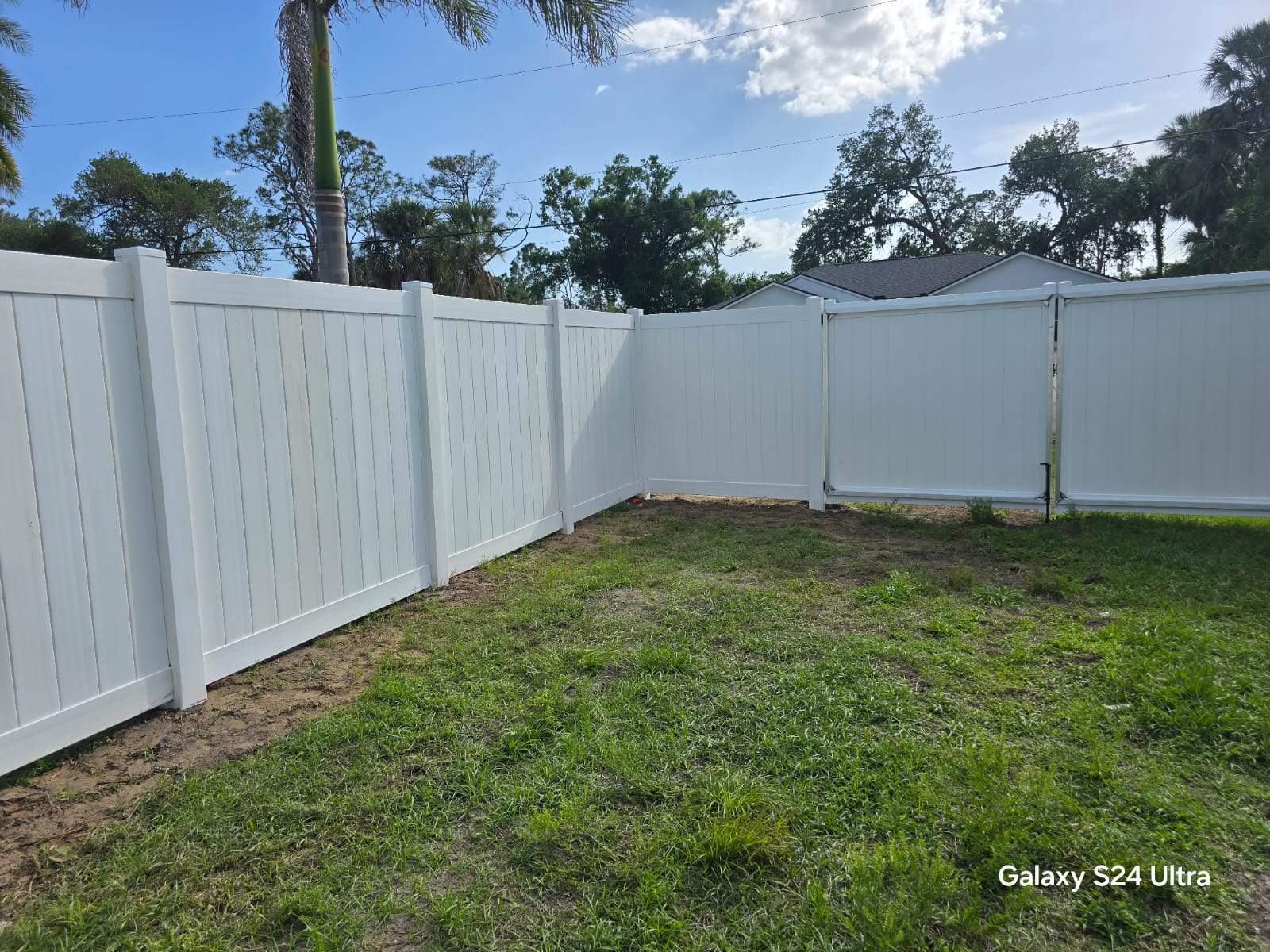 Residential White Vinyl Privacy Fence Installation in North Port by True Fence LLC