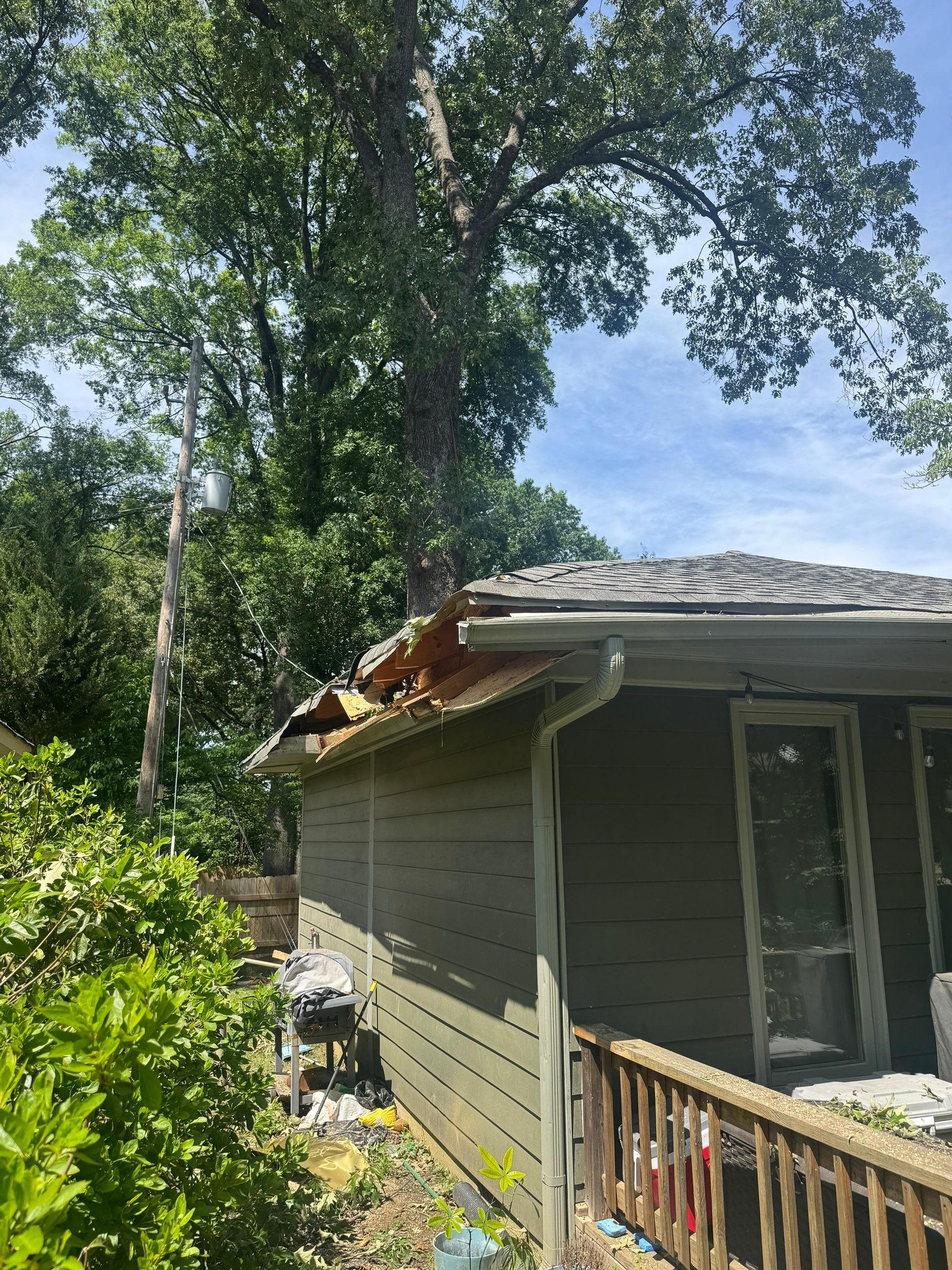 Tree Damage Restoration and Asphalt Shingle Roof Replacement in Memphis by Revival Roofing Services