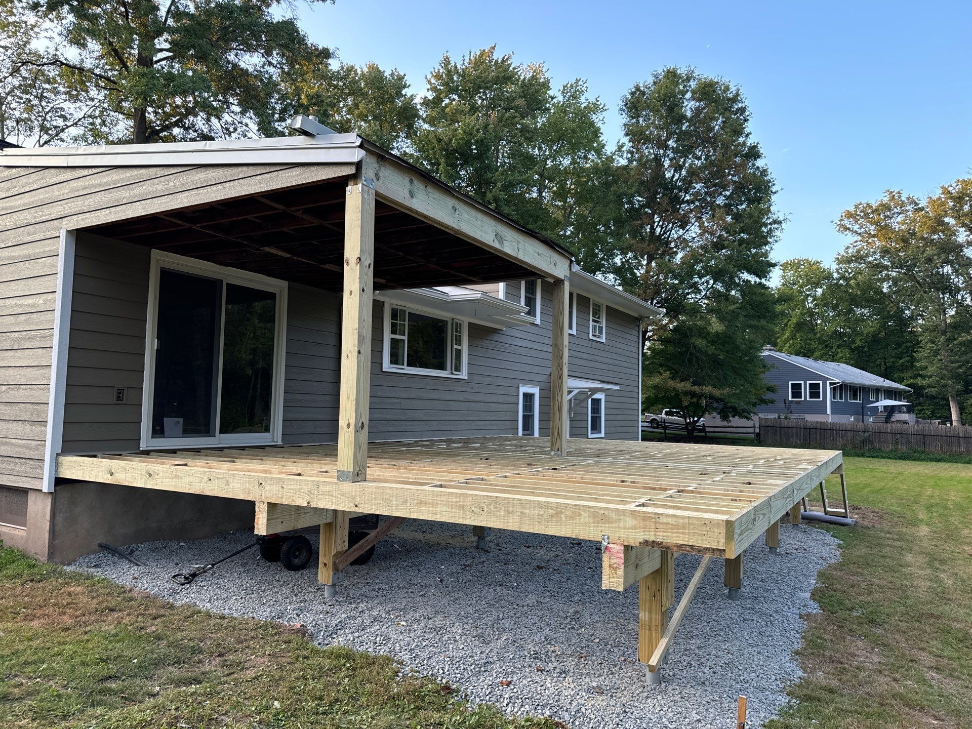 New Deck using Trex Tiki Torch  by deck guardian