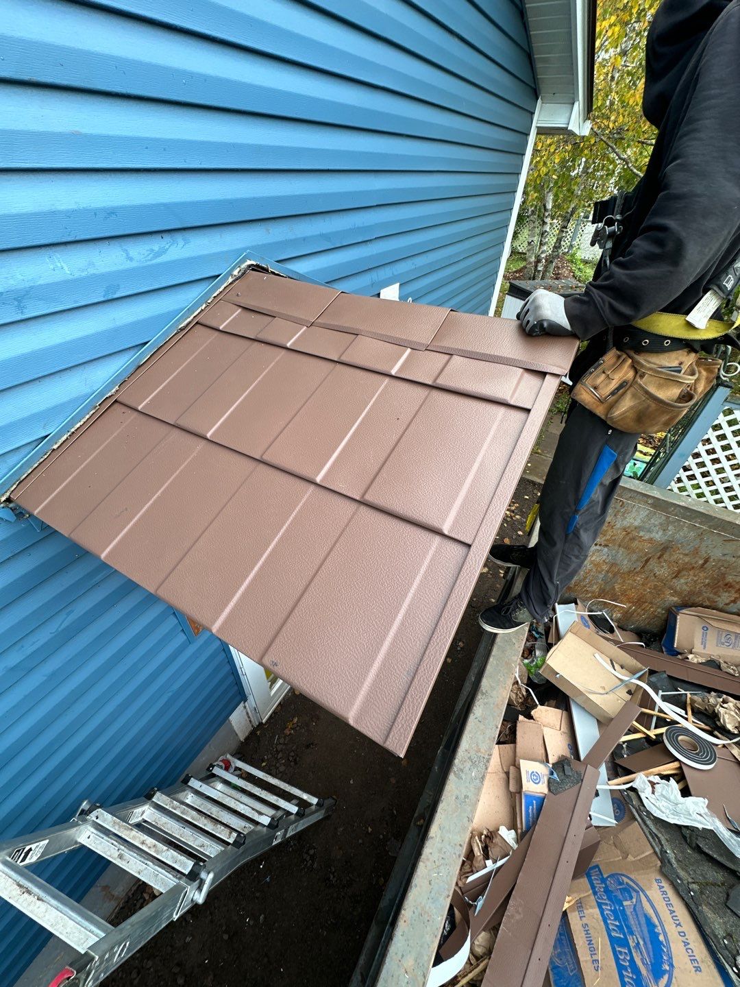 Residential Roofing Installation using Wakefield Bridge Steel Shingle by Ideal Steel by Artisan Roofing & Home Improvements Inc.