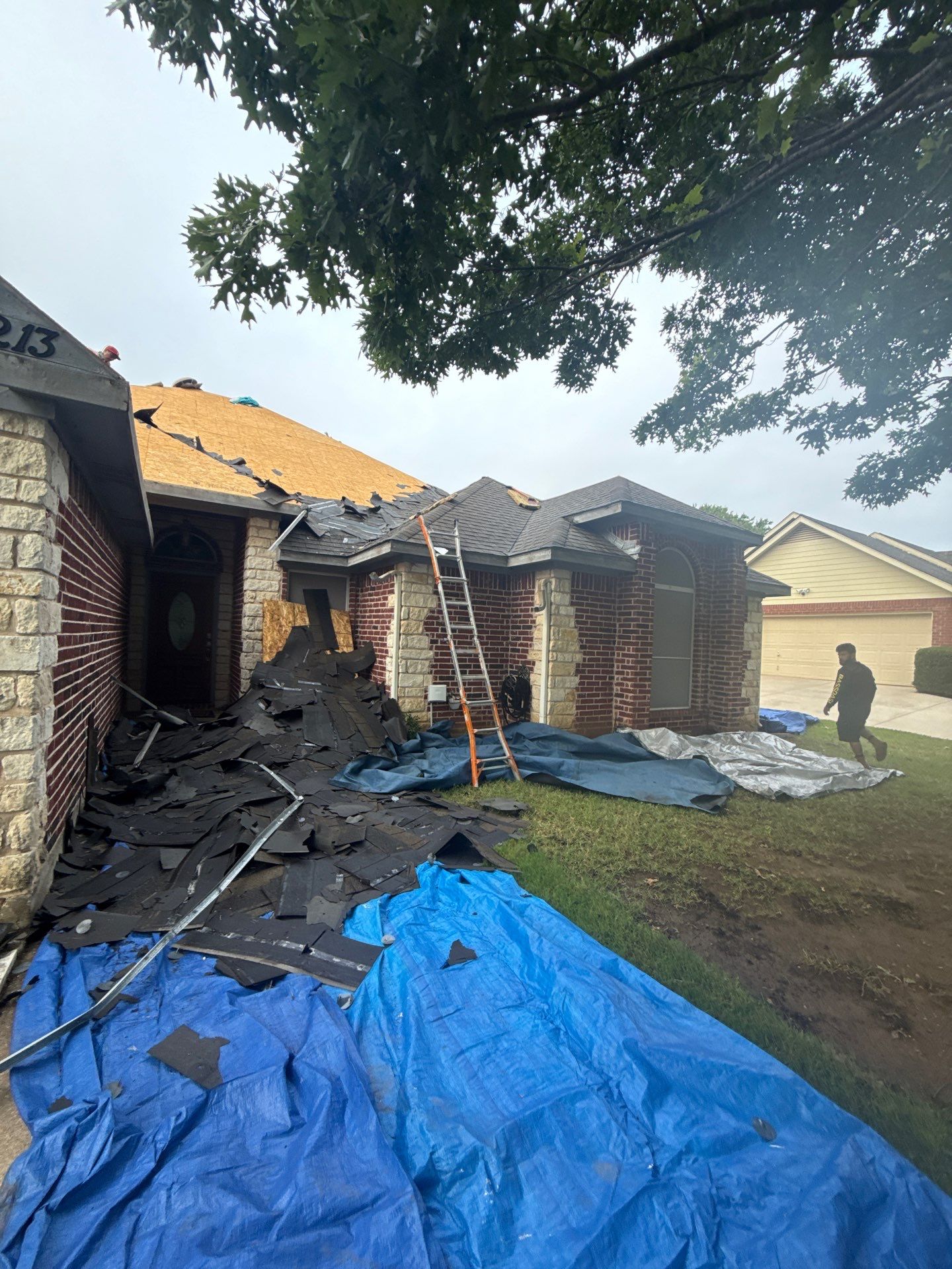 Residential Roof Replacement with IKO Cambridge Shingles in Shady Shores by First Out Roofing 
