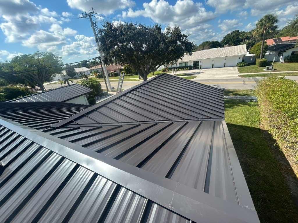 Residential Roofing Installation using 1" Nail strip metal roof by BLUES BROTHERS ROOFING