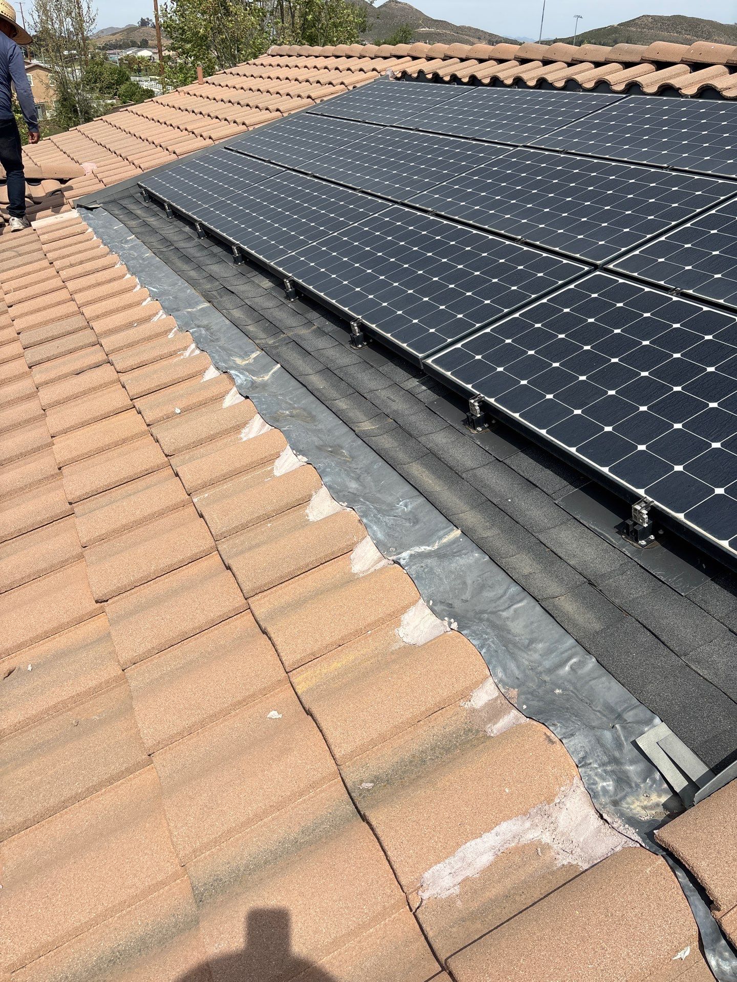 Murrieta Tile Roof Repair with Solar Flashing and Decking Replacement by Zenith Roofing Services