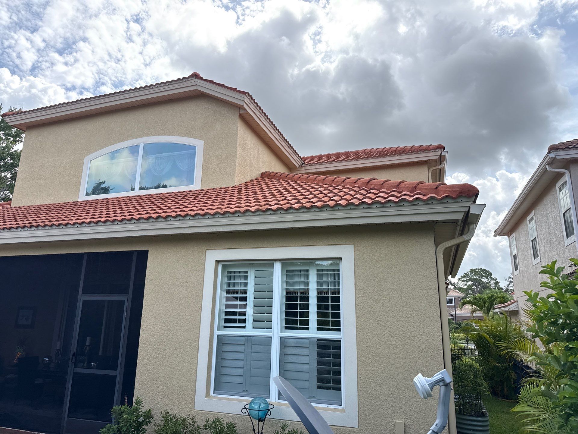 Soft Wash Tile Roof Cleaning in Sonoma Community, Sarasota, FL by Sunshine AquaWash