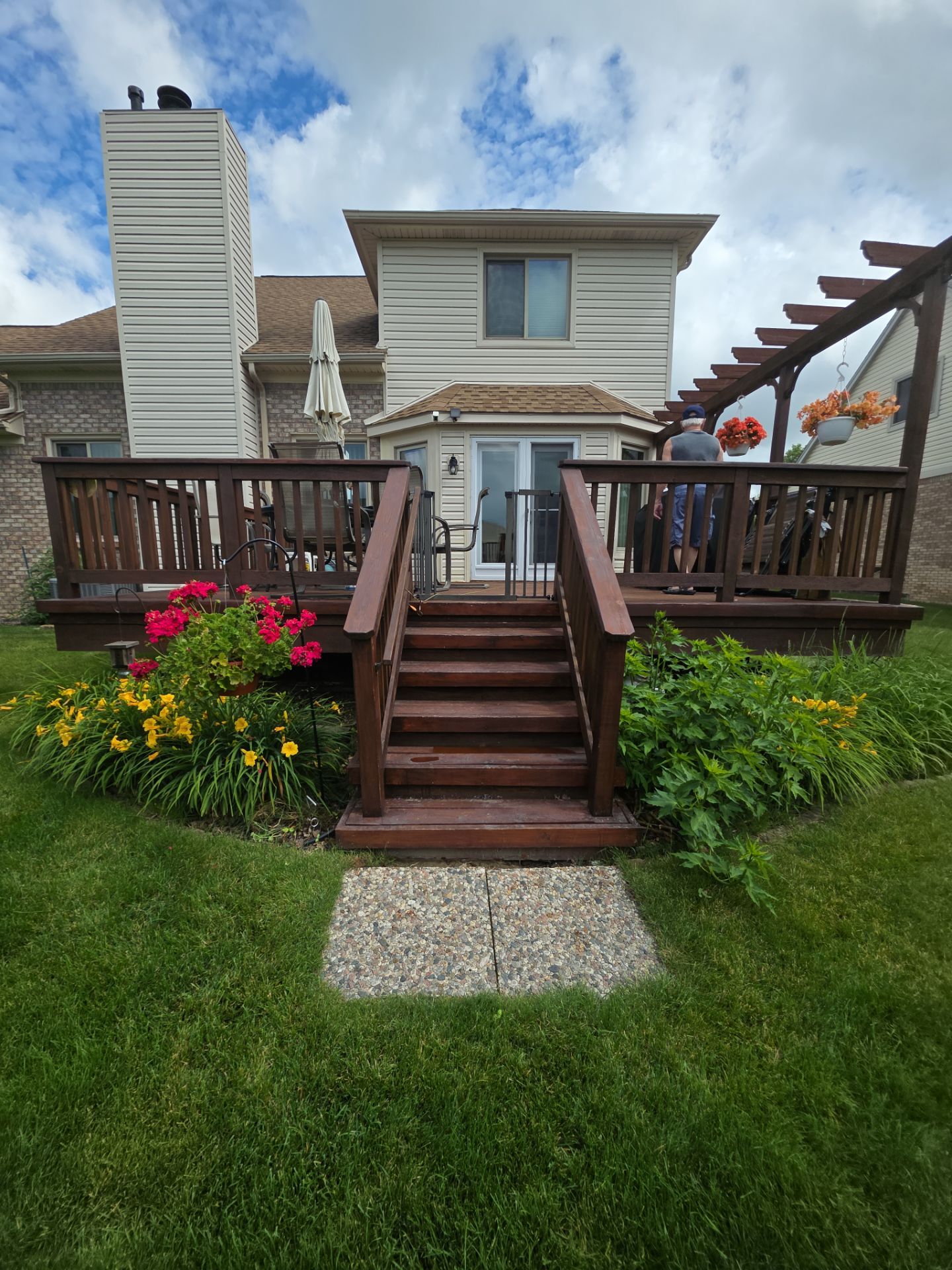 Custom Deck and Pergola Staining in New Baltimore by Top Shelf Painter