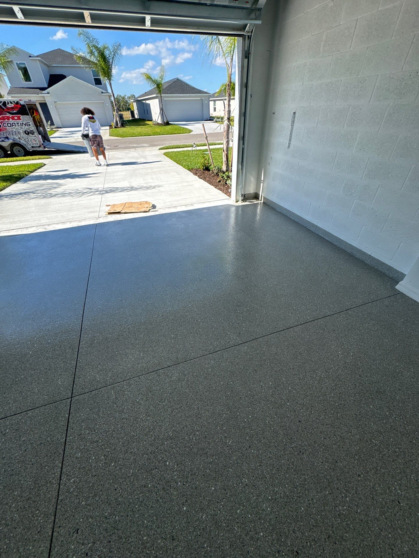 Artisanal Garage Finish: Multi-Toned 'Hybrid' Flake System by Performance Floors & Coating