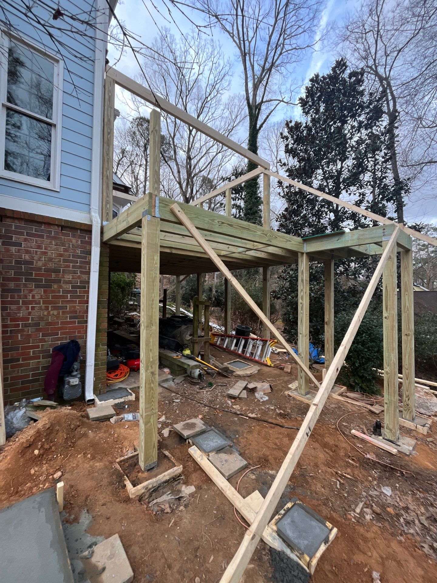 New deck with screened in porch by Nelson Exteriors 