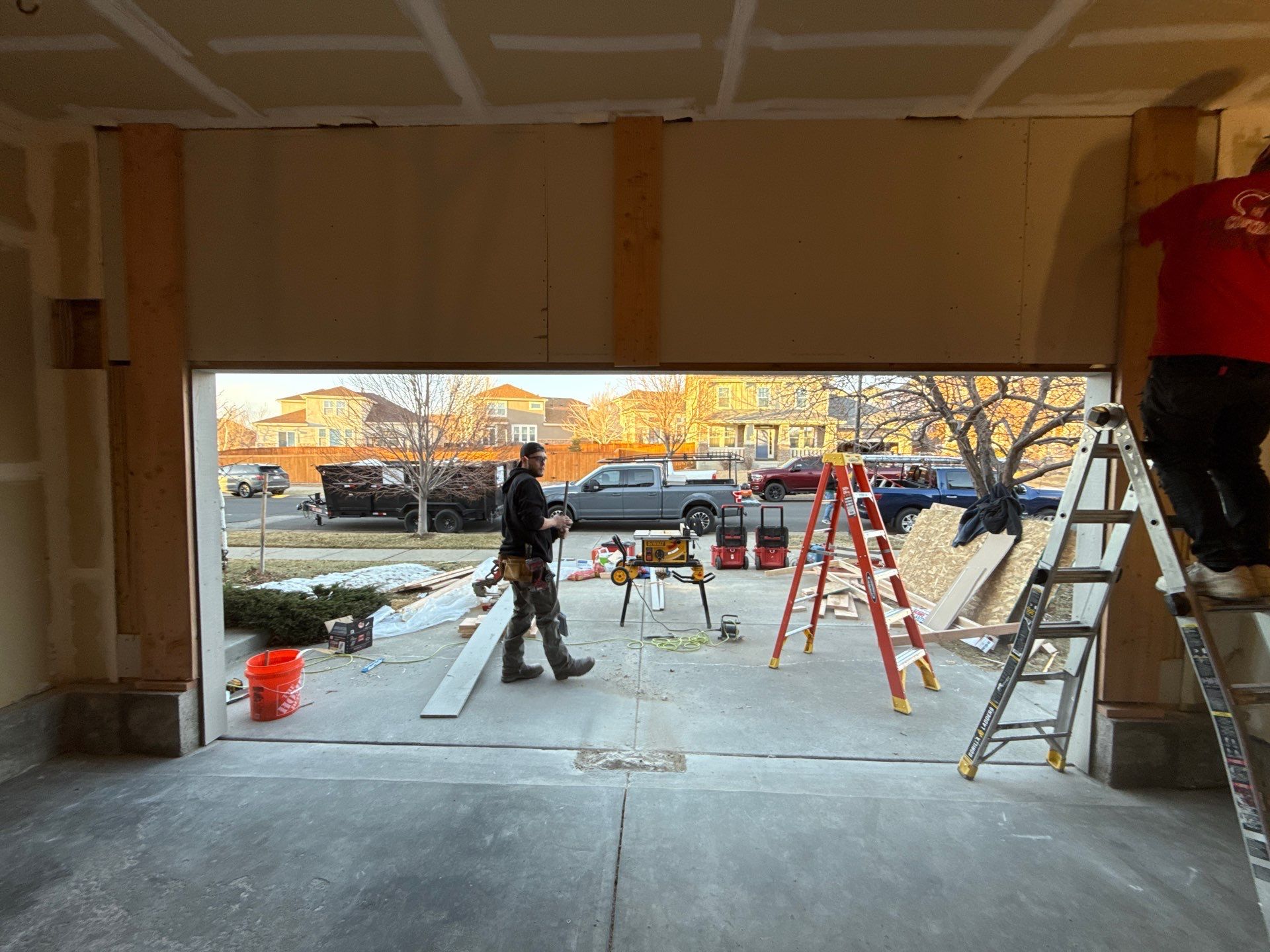 Garage door conversion by David & Goliath Contracting 