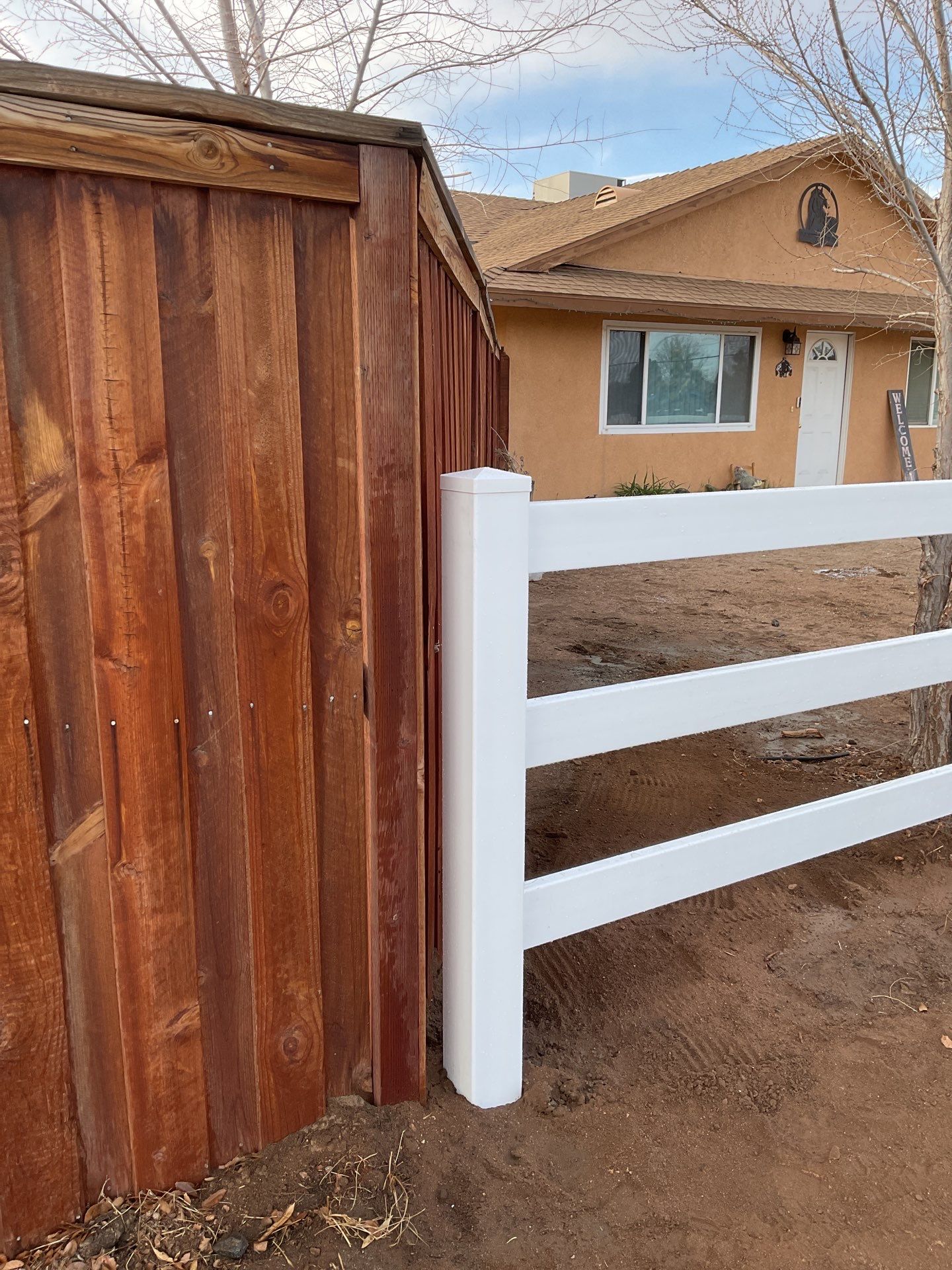Fence Installation using Ranch Style Vinyl by Fence Guys Inc.