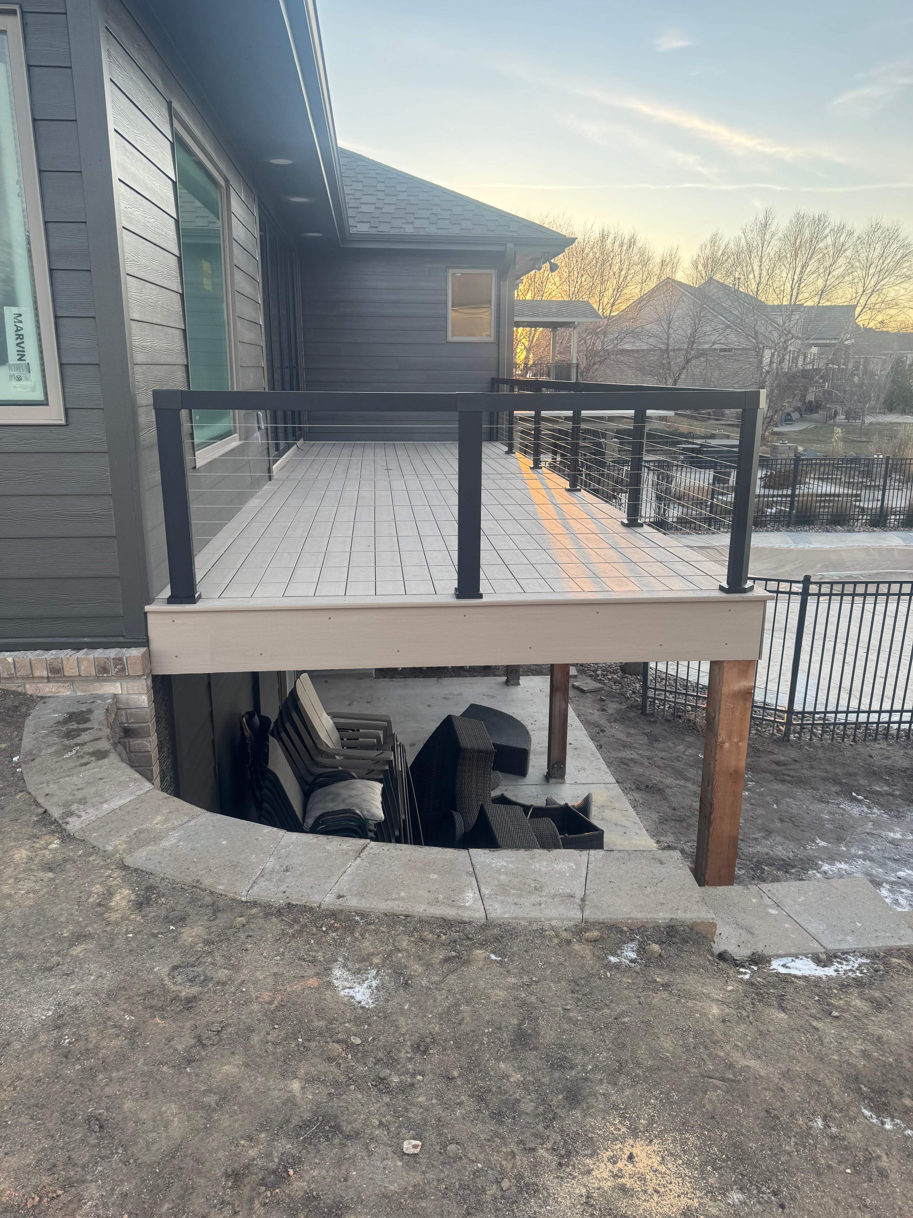 Cable Railing PVC Deck by EAGLE EYE ENTERPRISES