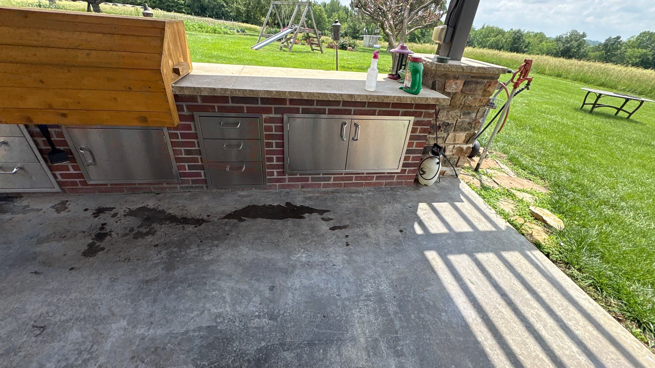 Custom Back Patio Resurface - Kearney, MO by Big Red Decorative Concrete, LLC