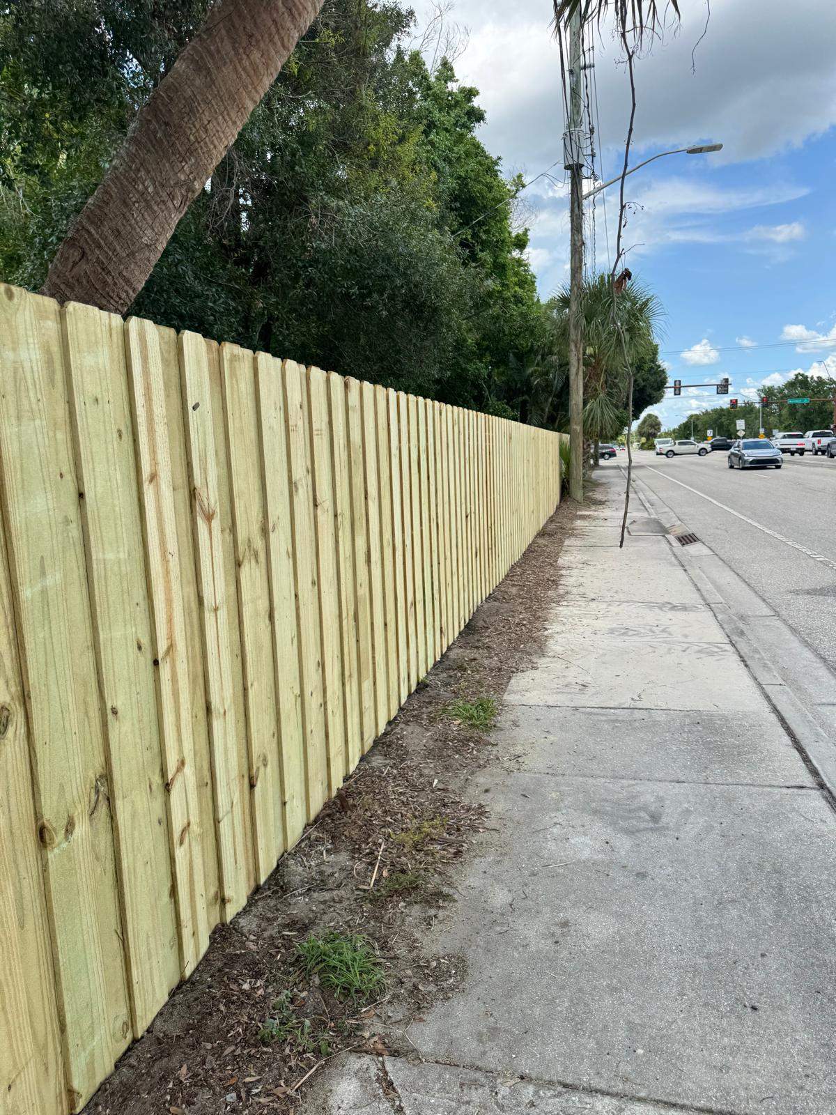 Pressure-Treated Wood Privacy Fence Installation in Sarasota by True Fence LLC