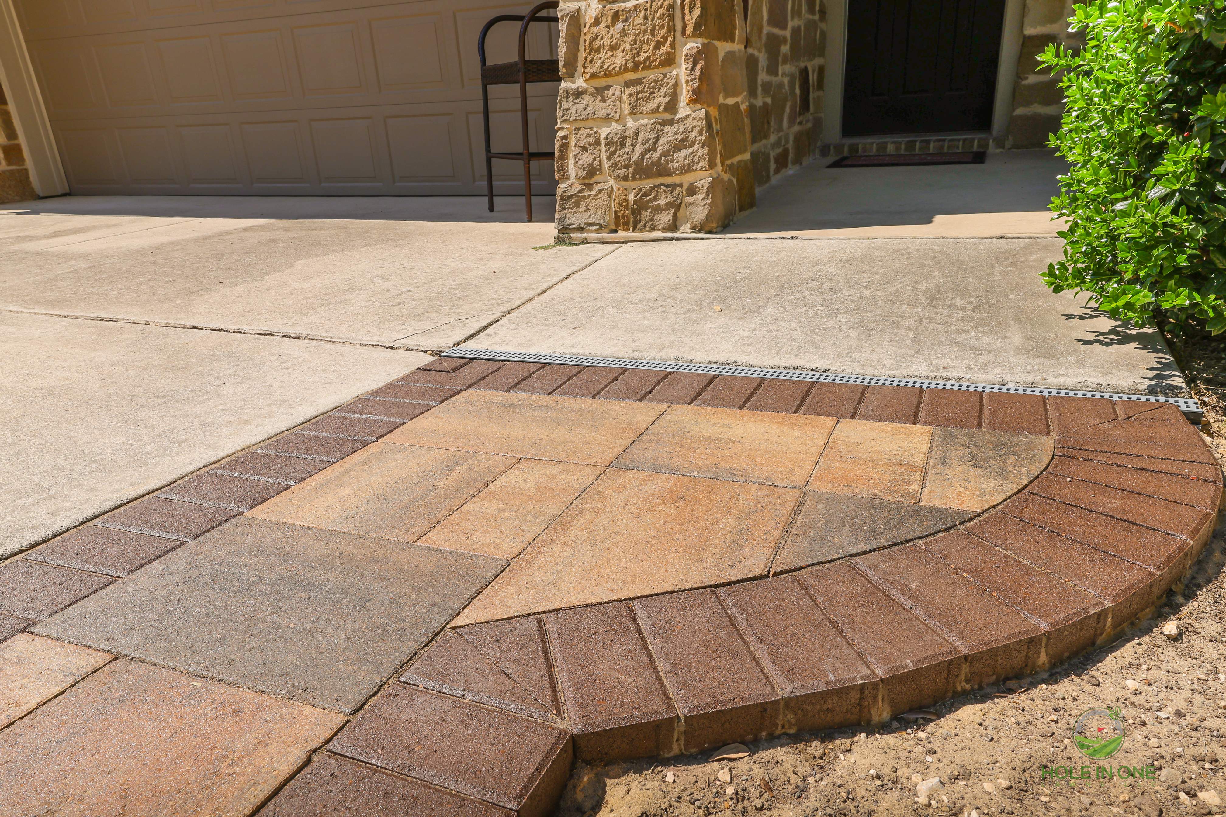 Trex Pool Deck & Belgard Paver Walkway | Coolcrest, San Antonio TX by Hole In One Lawns, LLC