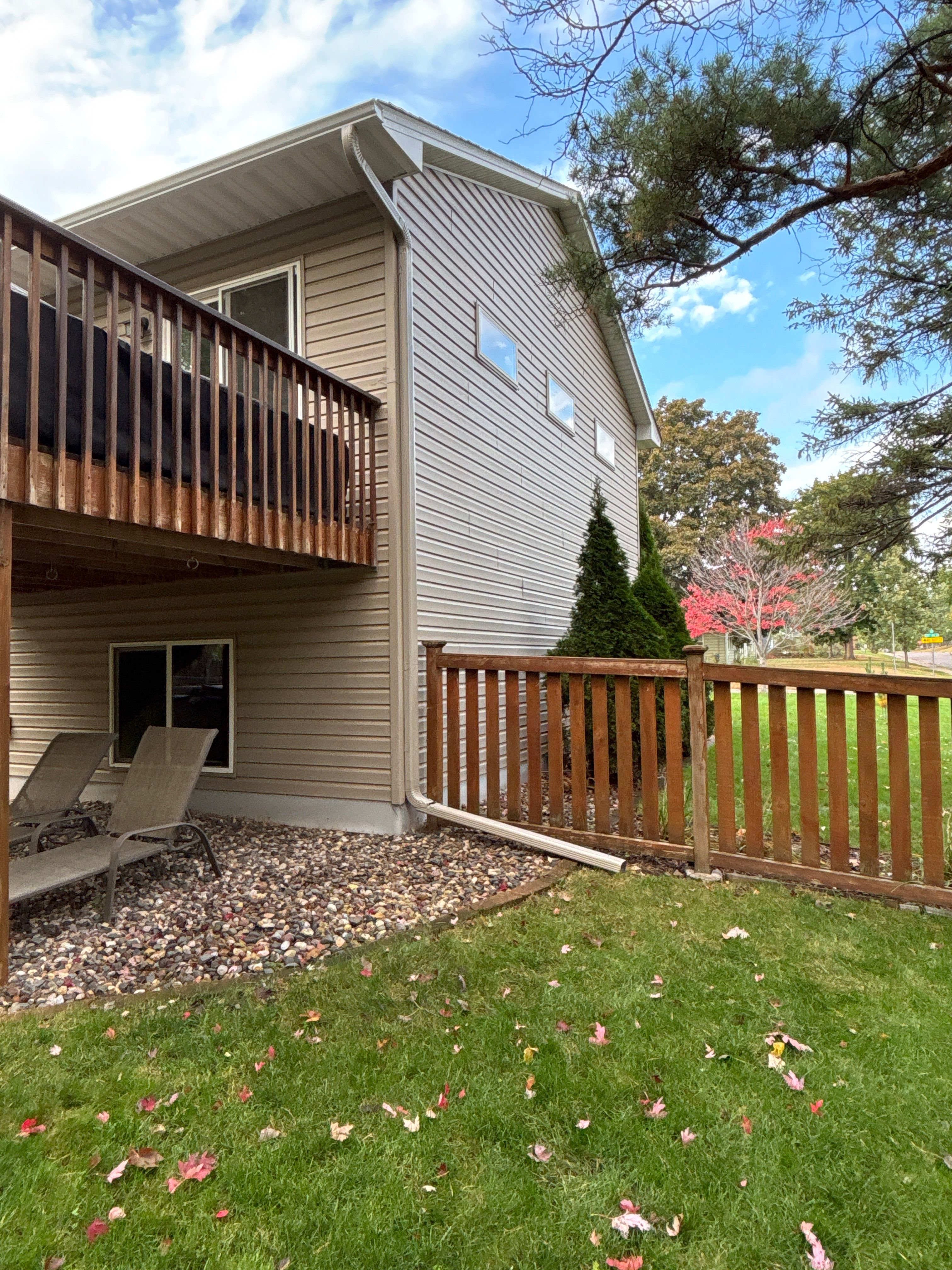 5" White Seamless Gutter Installation with Clay Downspouts – Crystal, MN by Next Level Seamless Gutters / Exteriors Inc.
