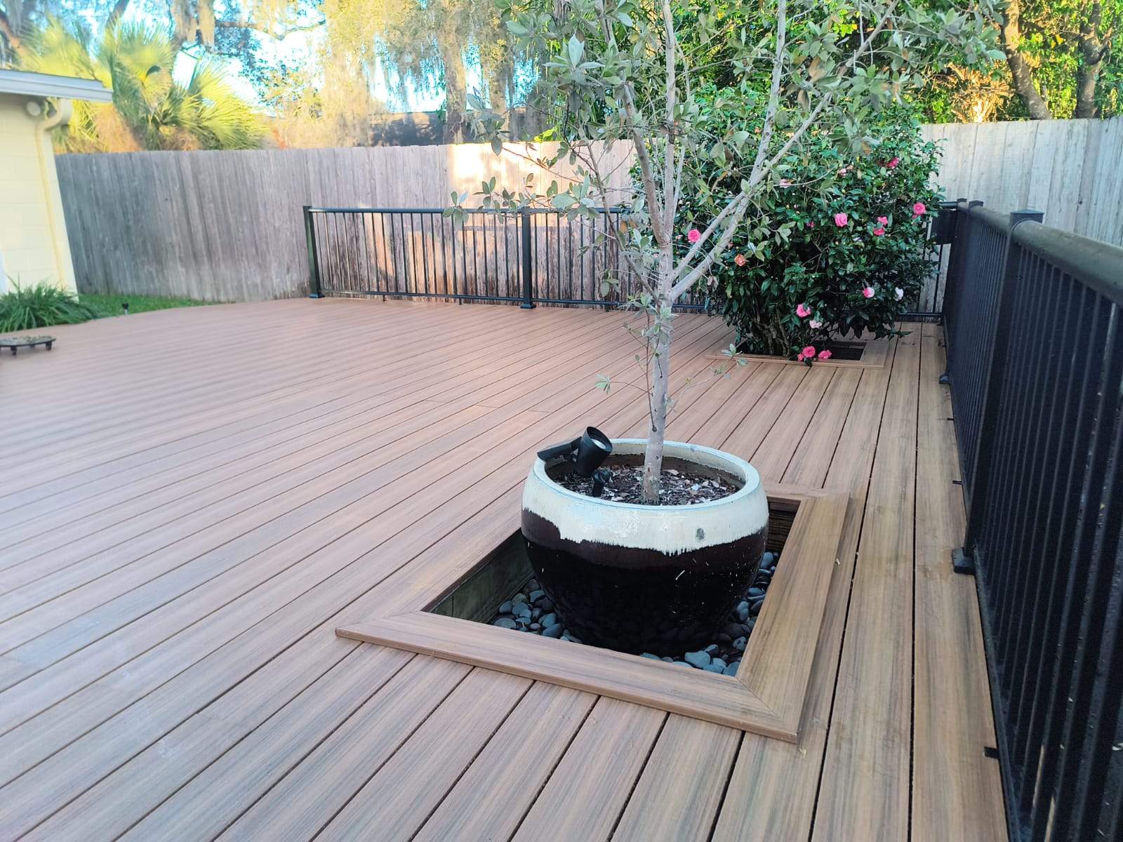 Luxury Multi-Level Deck | Deckorators Voyage Mineral-Based Composite by Orlando pergolas