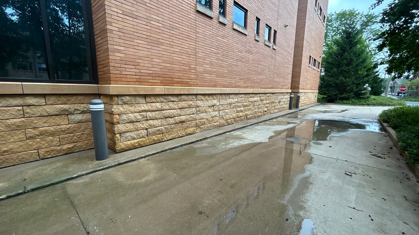 natural stone using Algaecide, soft wash soap by Northern Power Washing LLC.
