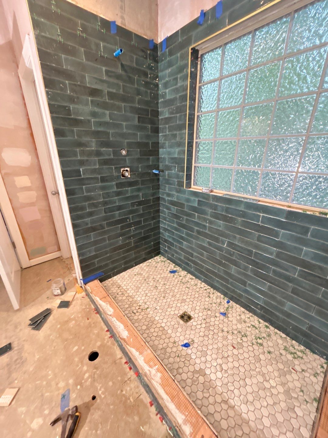 Tub to shower conversion  by Footprints Floors of Nashville