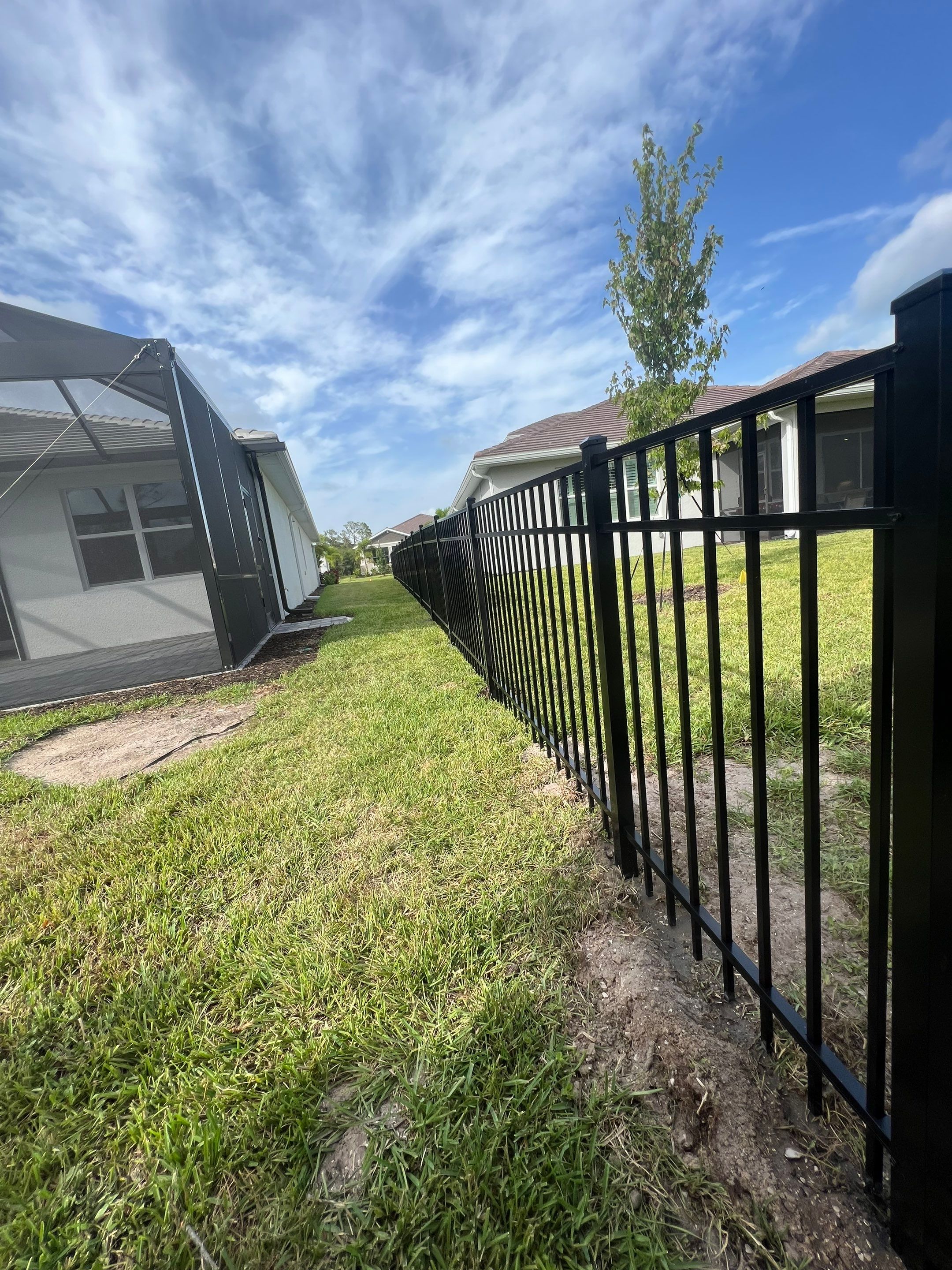 Aluminum Fence Installation using Black 3 Rail Aluminum Fence by Asap fence and gates, LLC