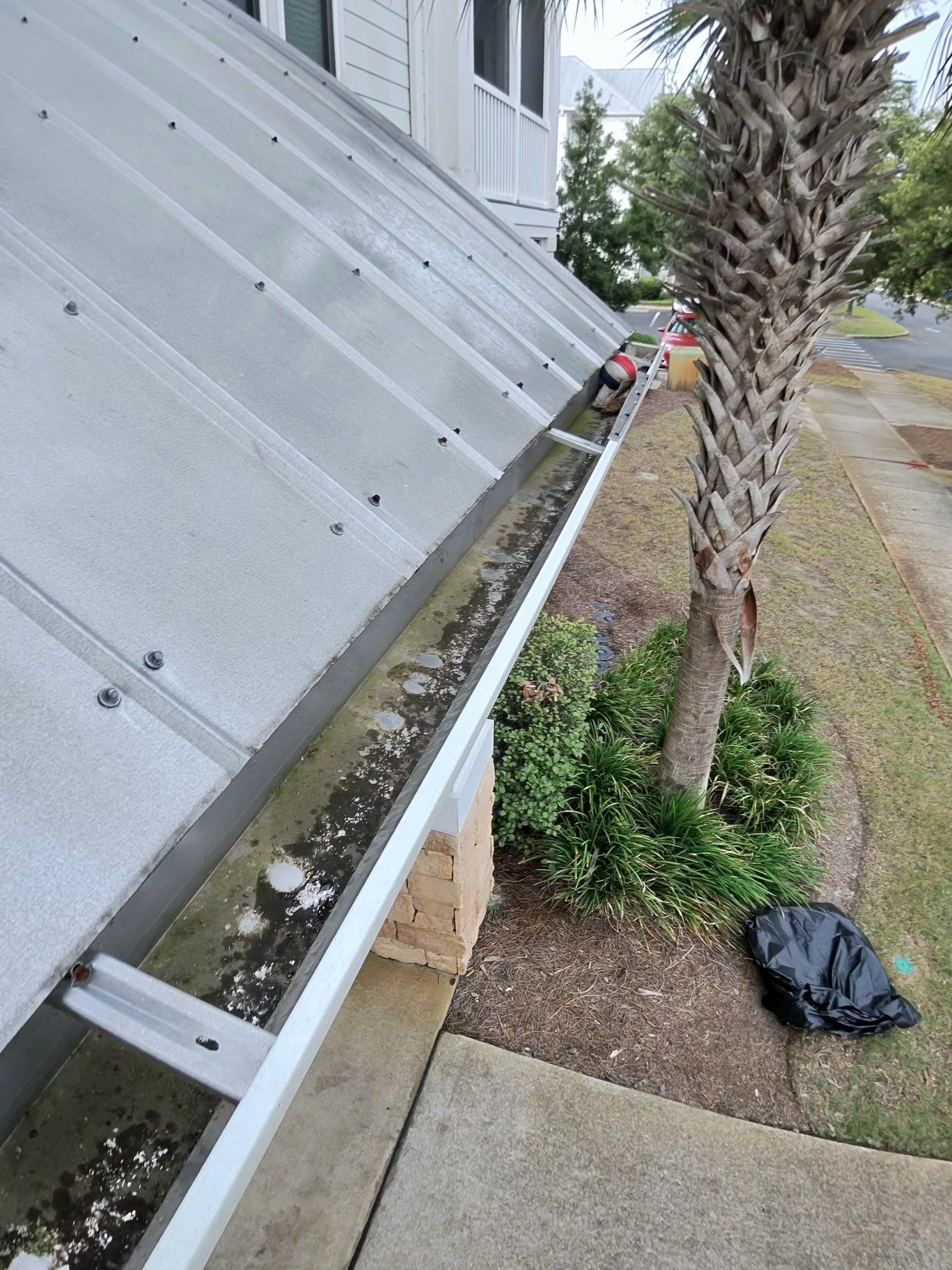 HOA gutter cleaning before photo