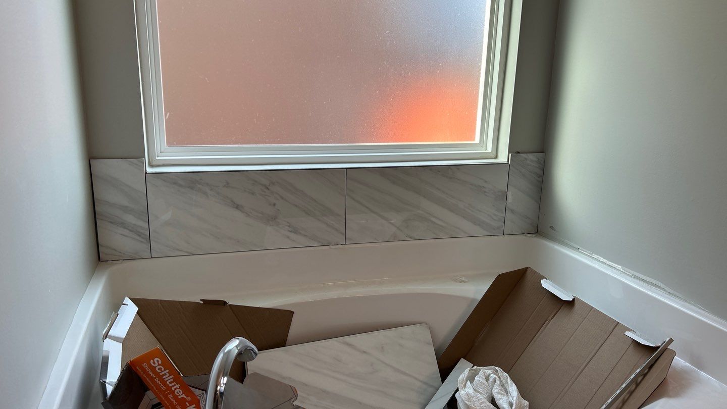 Tile shower remodel and heated floors by Footprints Floors of Nashville