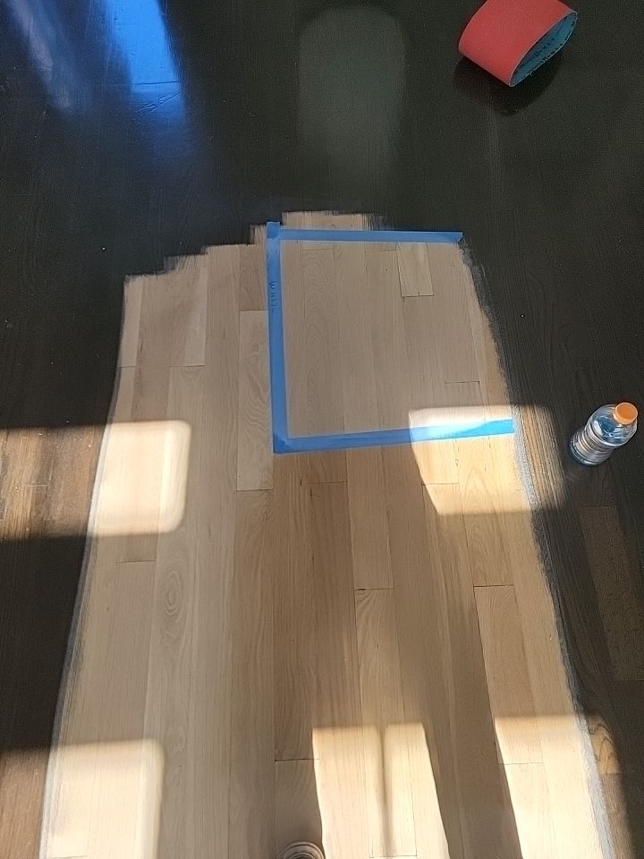 From dark to light, the results are stunning! Beautiful white oak refinish with Country White stain by Footprints Floors of Nashville