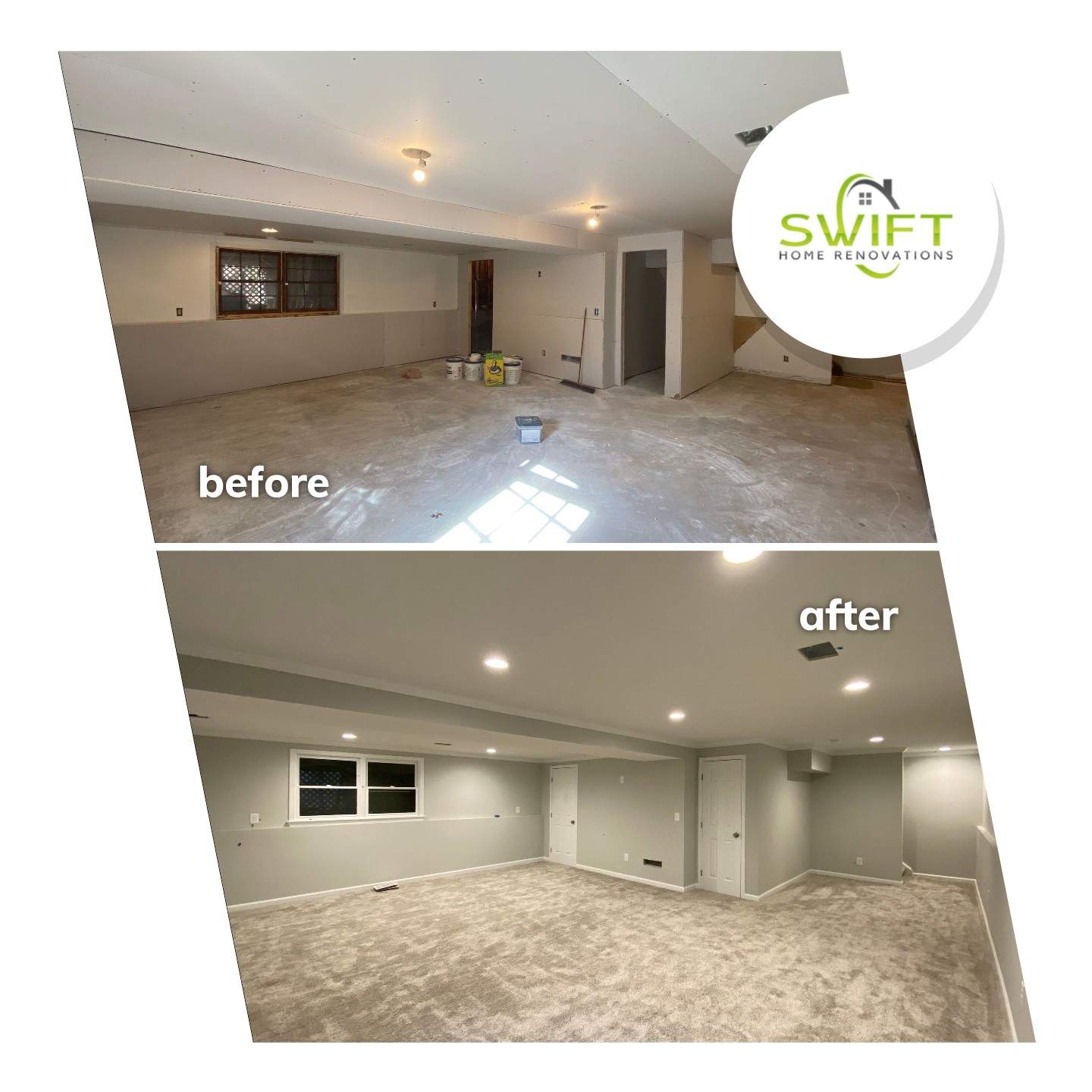 Complete Basement Remodeling and Living Space Conversion in Marietta by Swift Home Renovations