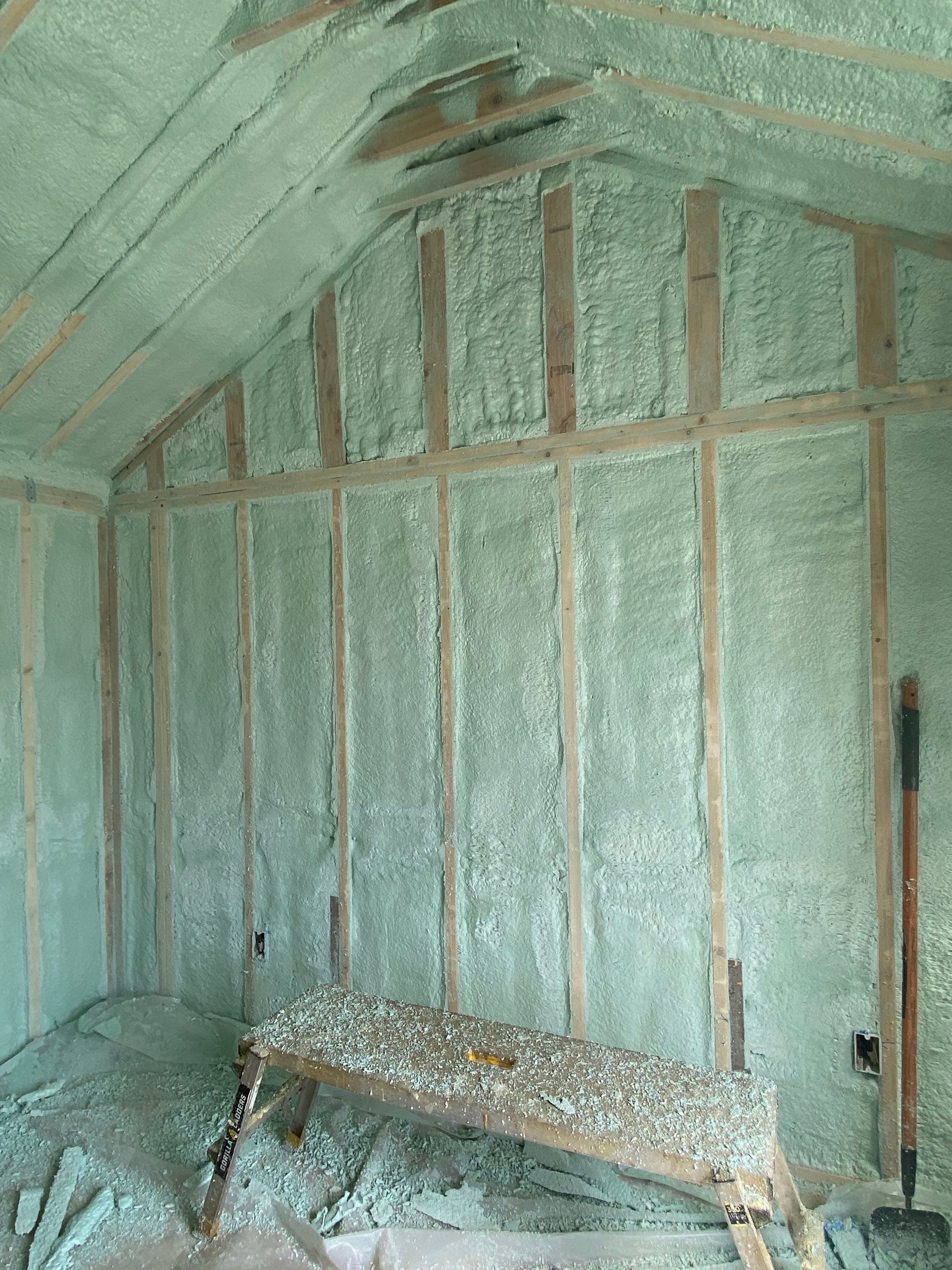 Exterior Walls using Closed Cell Spray Foam by NYS Foam & Energy
