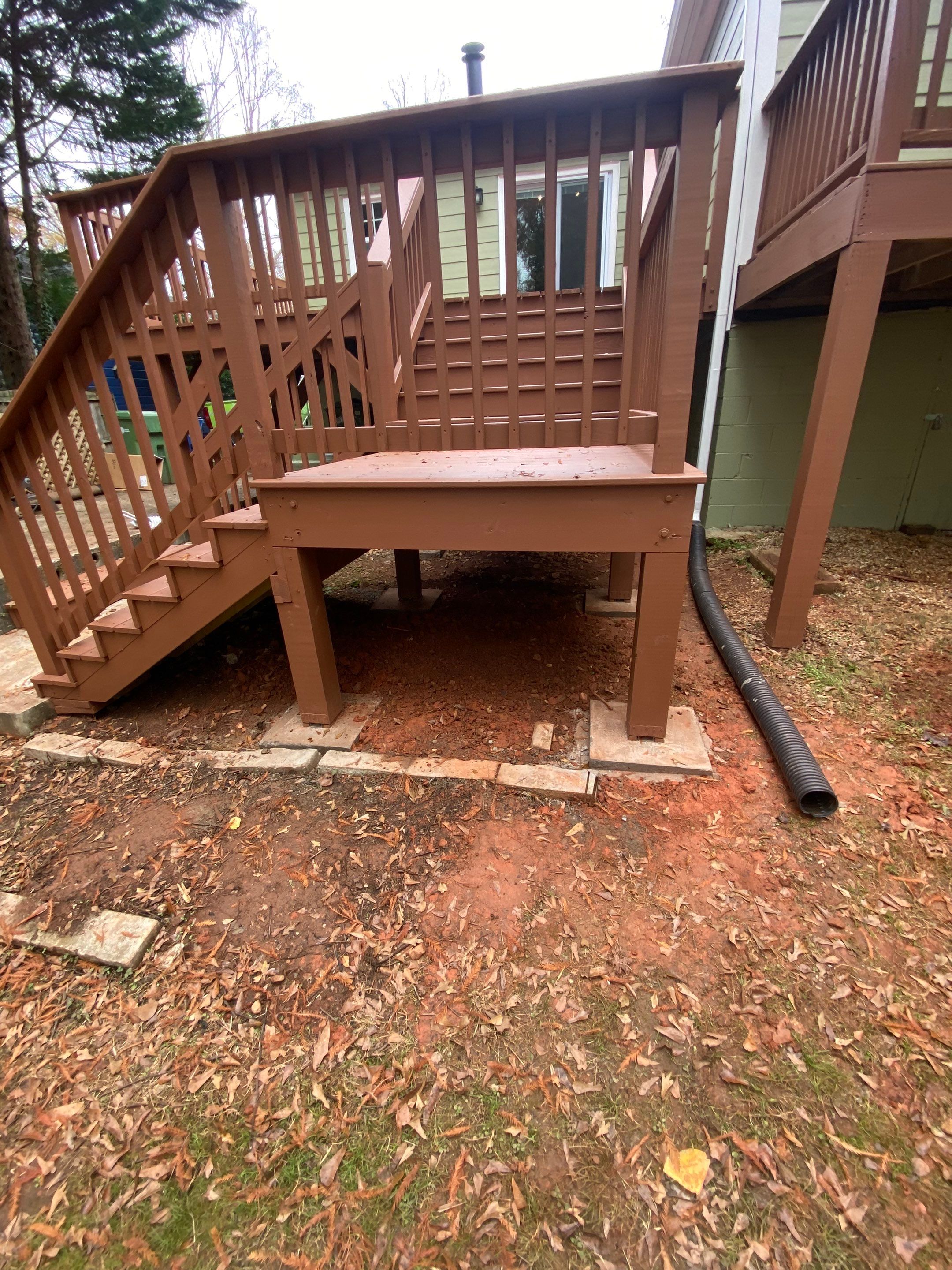 Multi-Level Wood Deck Restoration and Staining in Atlanta by Swift Home Renovations