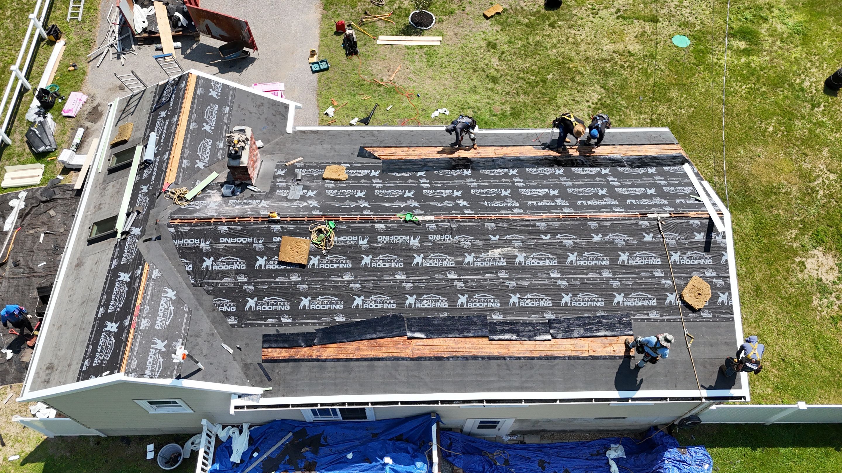Full Roof Replacement & Chimney Repair – Onyx Black, MA by Mighty Dog Roofing of Greater Middlesex County