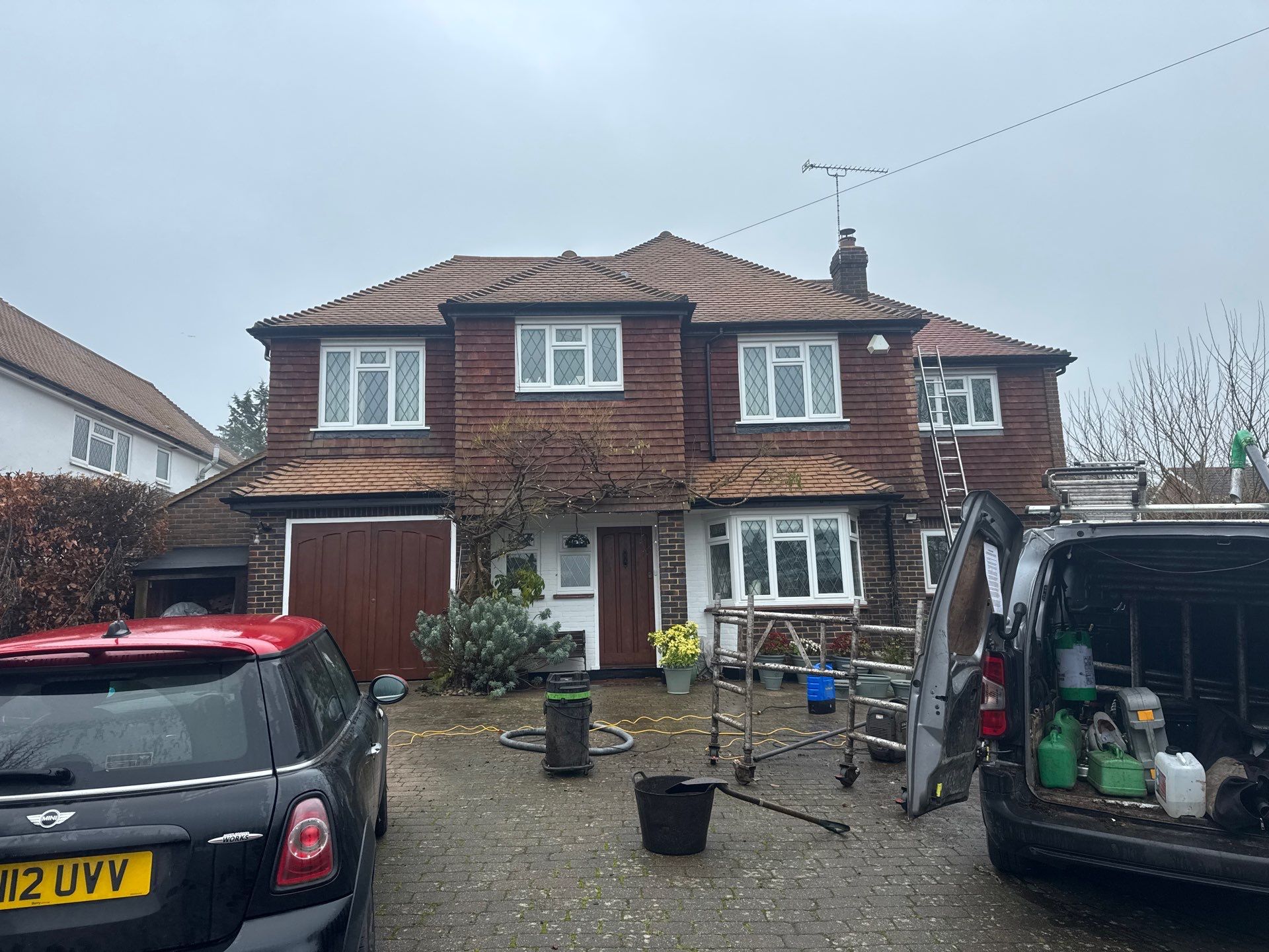 Roof Clean  - Moss Removal - Gutter Clean using Honda 15lpm Low Pressure Washing Machine by Ges Exterior Cleaning ltd