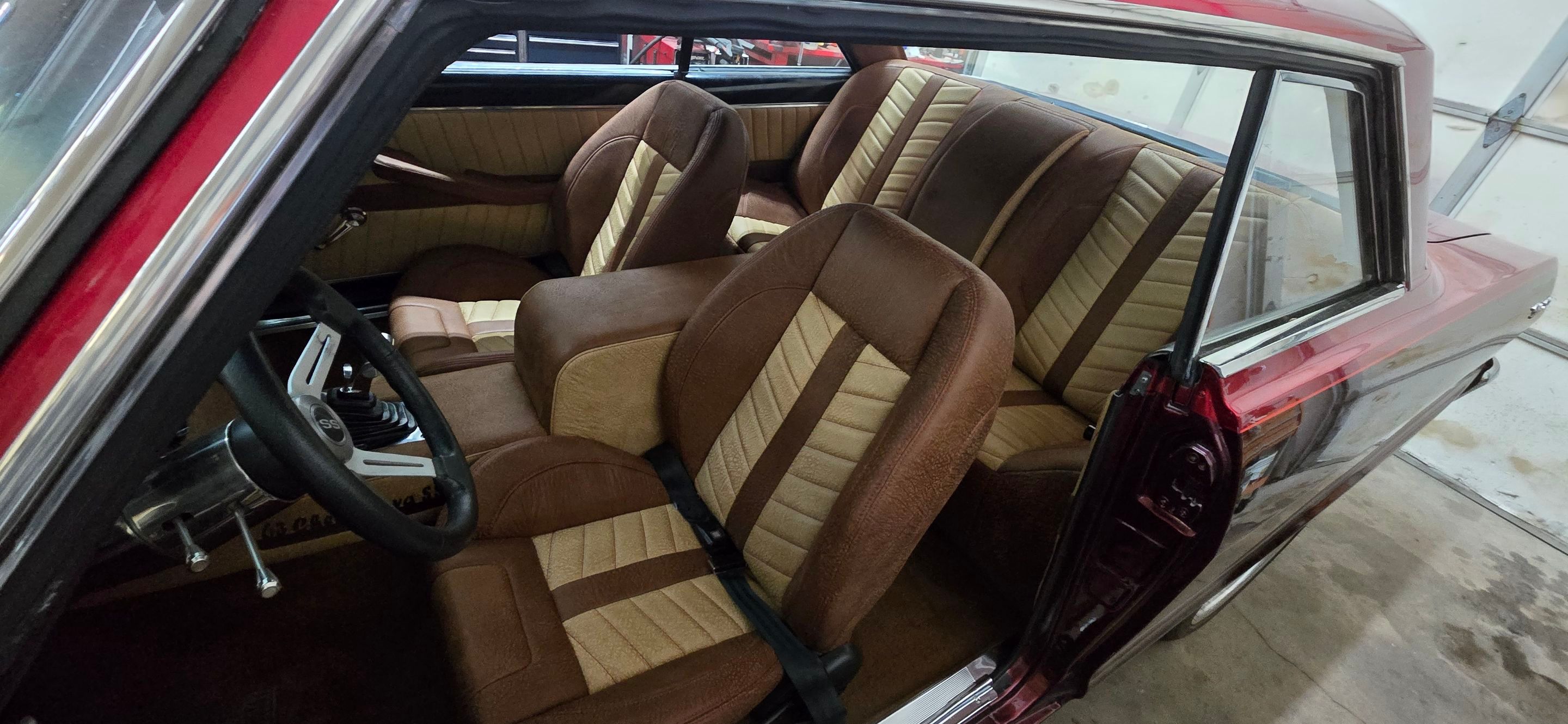 1963 Nova SS Custom Leather Interior  by Rocky Mountain Upholstery Co