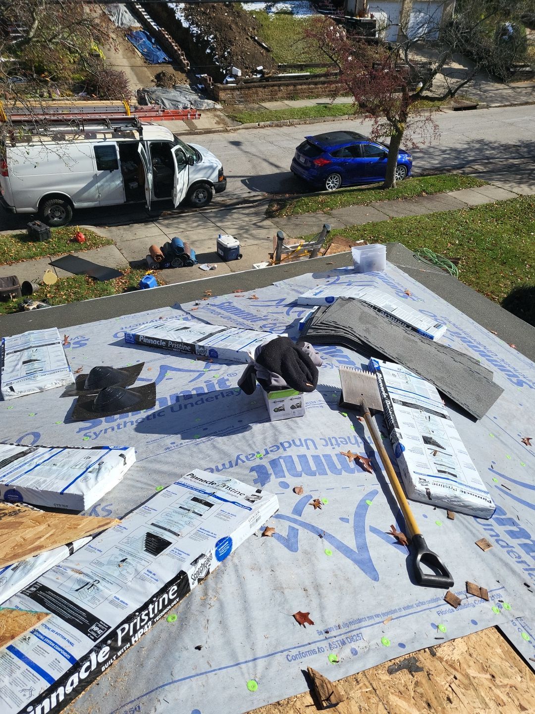 ATLAS PINNACLE COLOR: OYSTER SHELL DRIP EDGE: WHITE by Eagle Eye Roofing