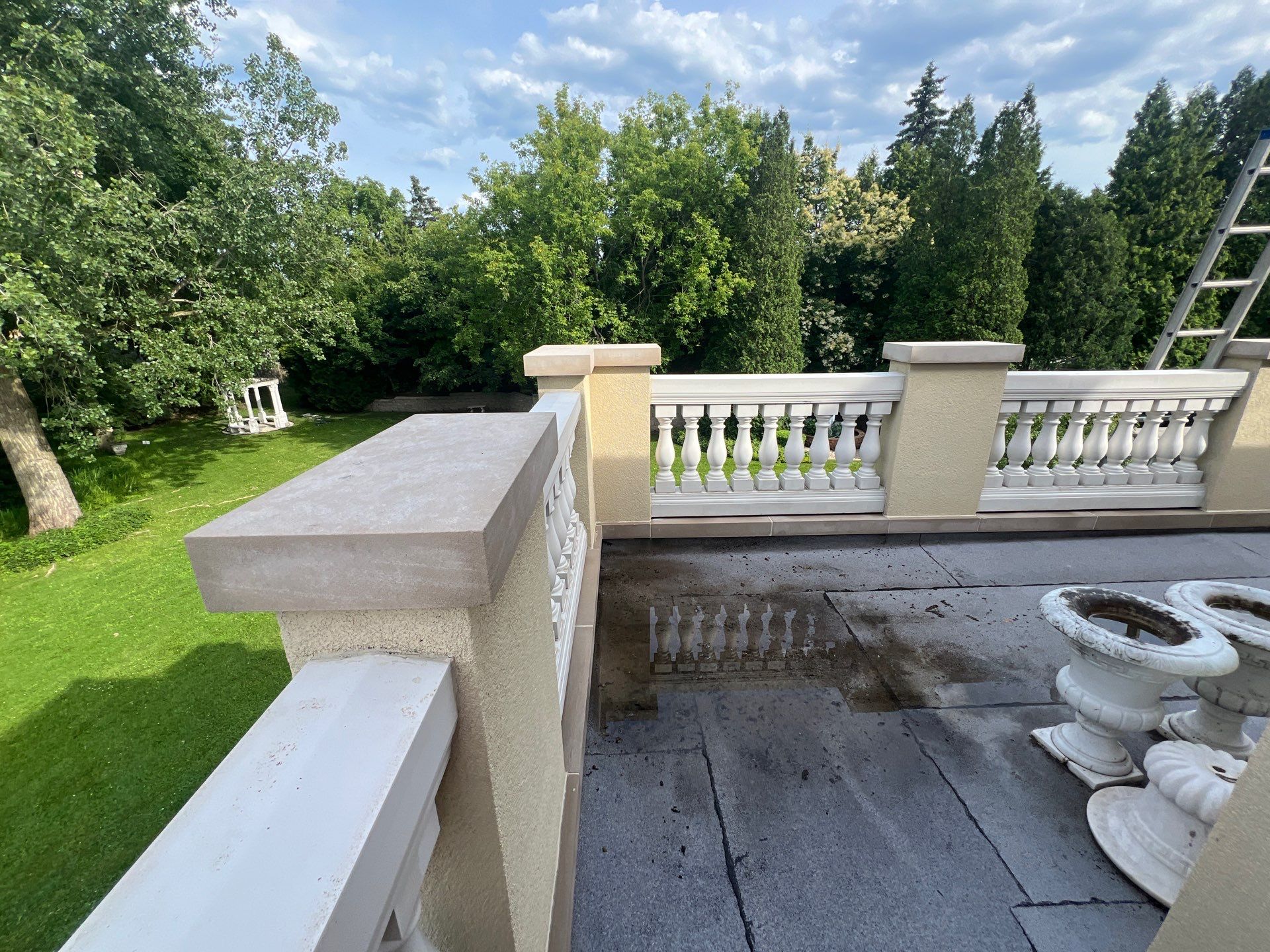 concrete cleaning using Algaecide, soft wash soap by Northern Power Washing LLC.