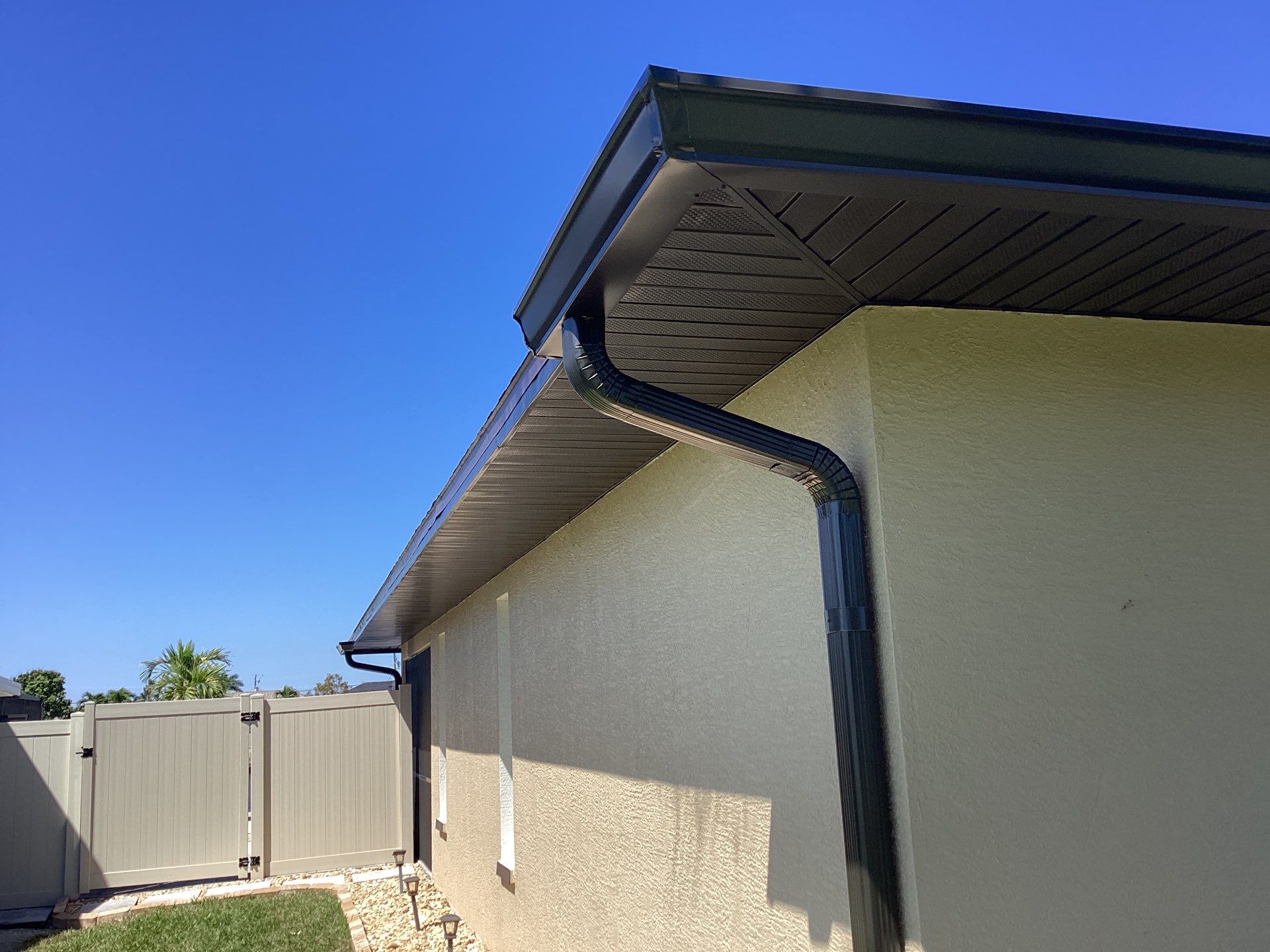Musket Brown Gutter Installation and Soffit Fascia in Cape Coral FL by Gutter Professors