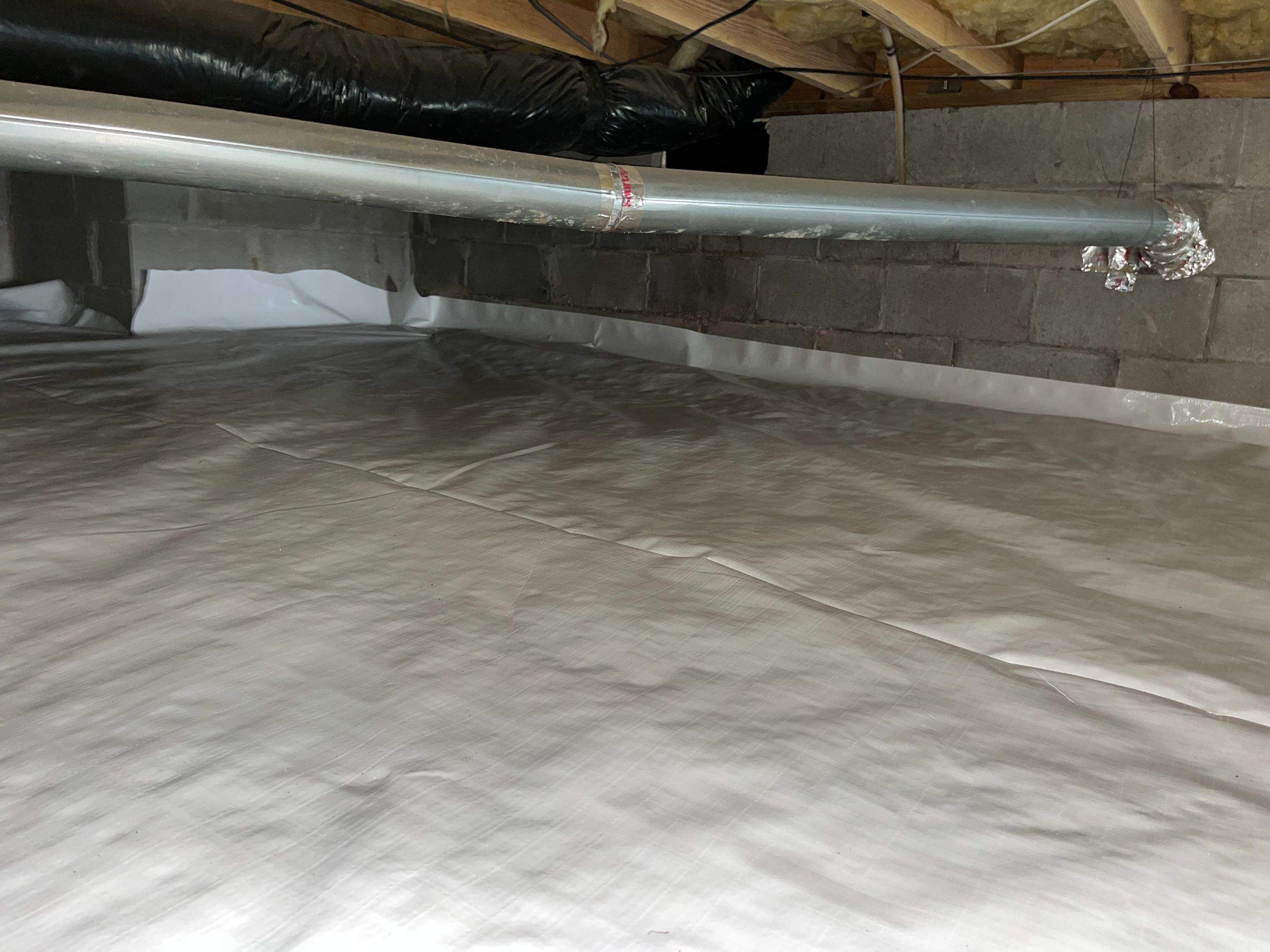 Dehumidifier and Moisture Barrier Install using 14Mil Moisture Barrier by Impact Crawlspace