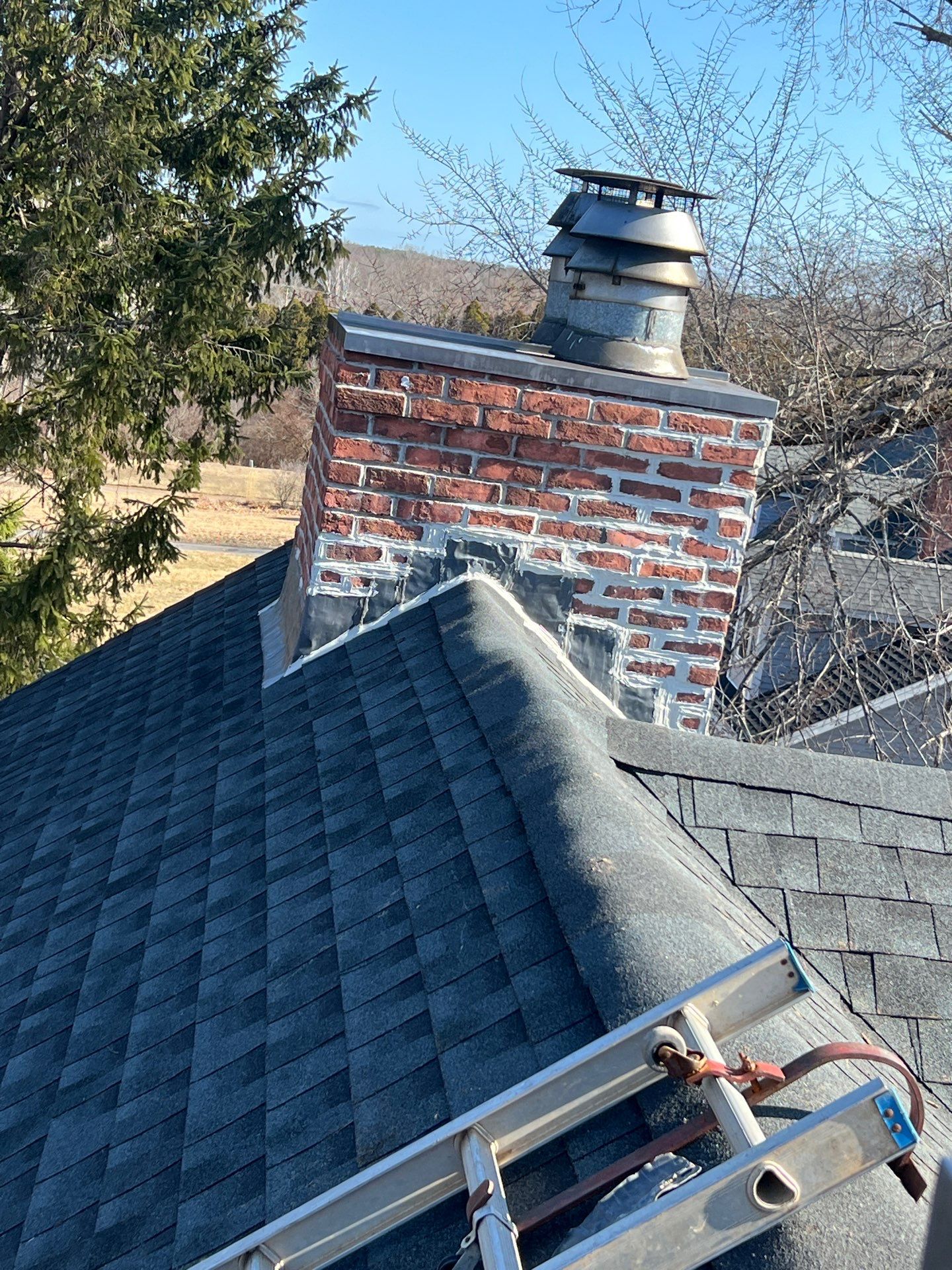 Framed Chimney Rebuild in York Maine by Tall pine roofing