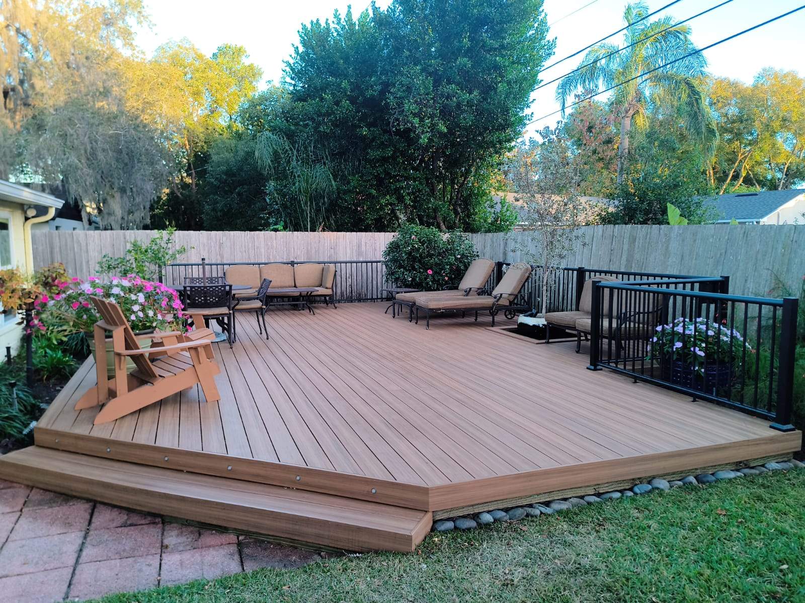Luxury Multi-Level Deck | Deckorators Voyage Mineral-Based Composite by Orlando pergolas