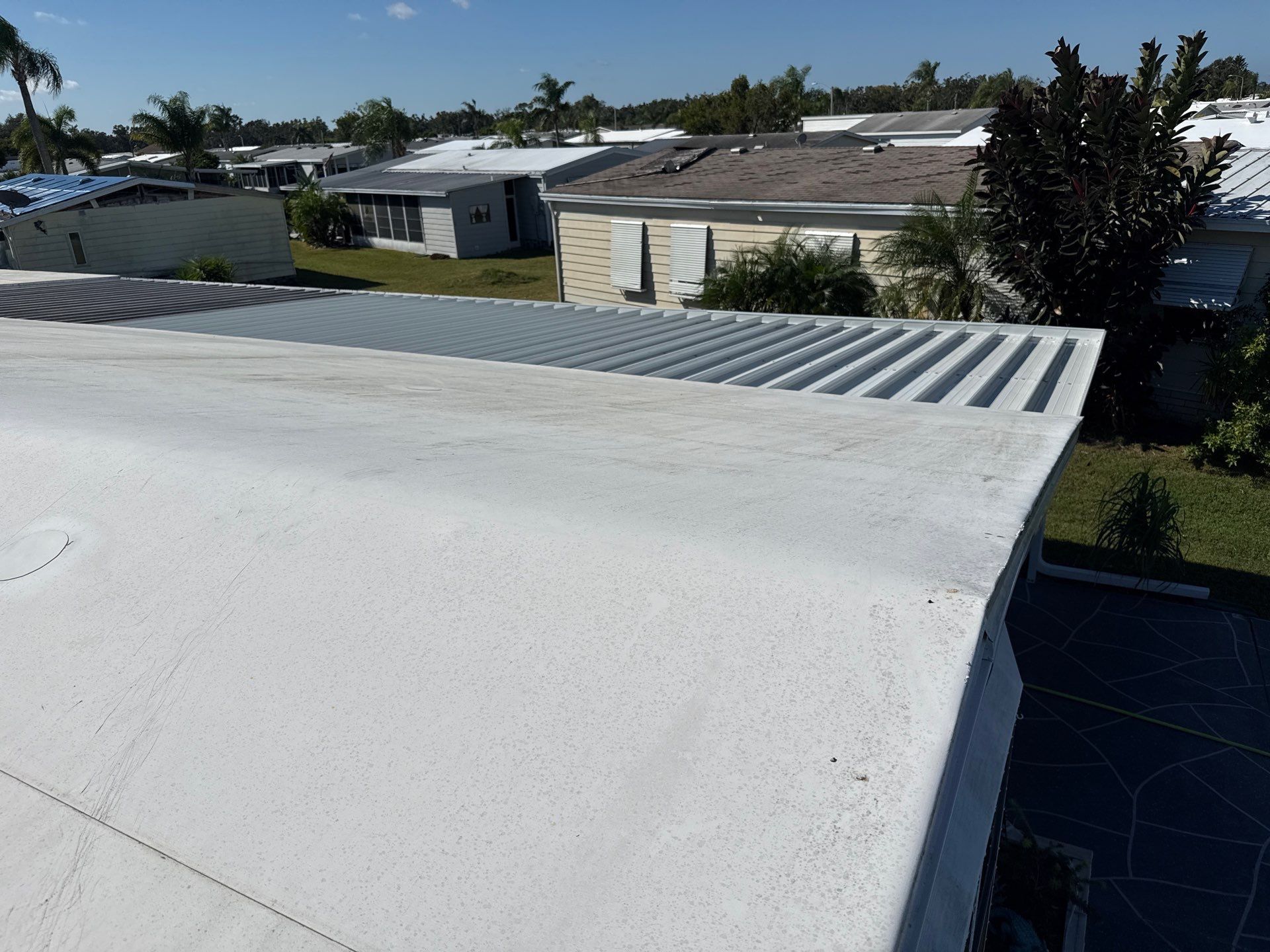 TPO Membrane Mobile Home Roof Cleaning Parrish, FL by Sunshine AquaWash