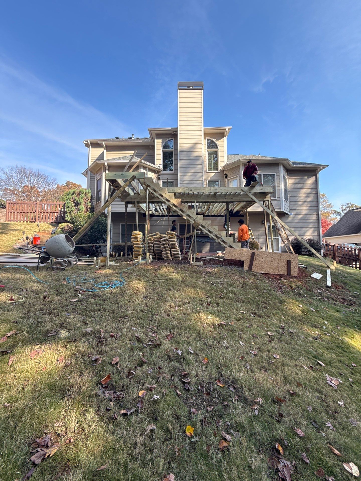 Multi-Level Deck Replacement With Custom Pergola In Woodstock by Swift Home Renovations 