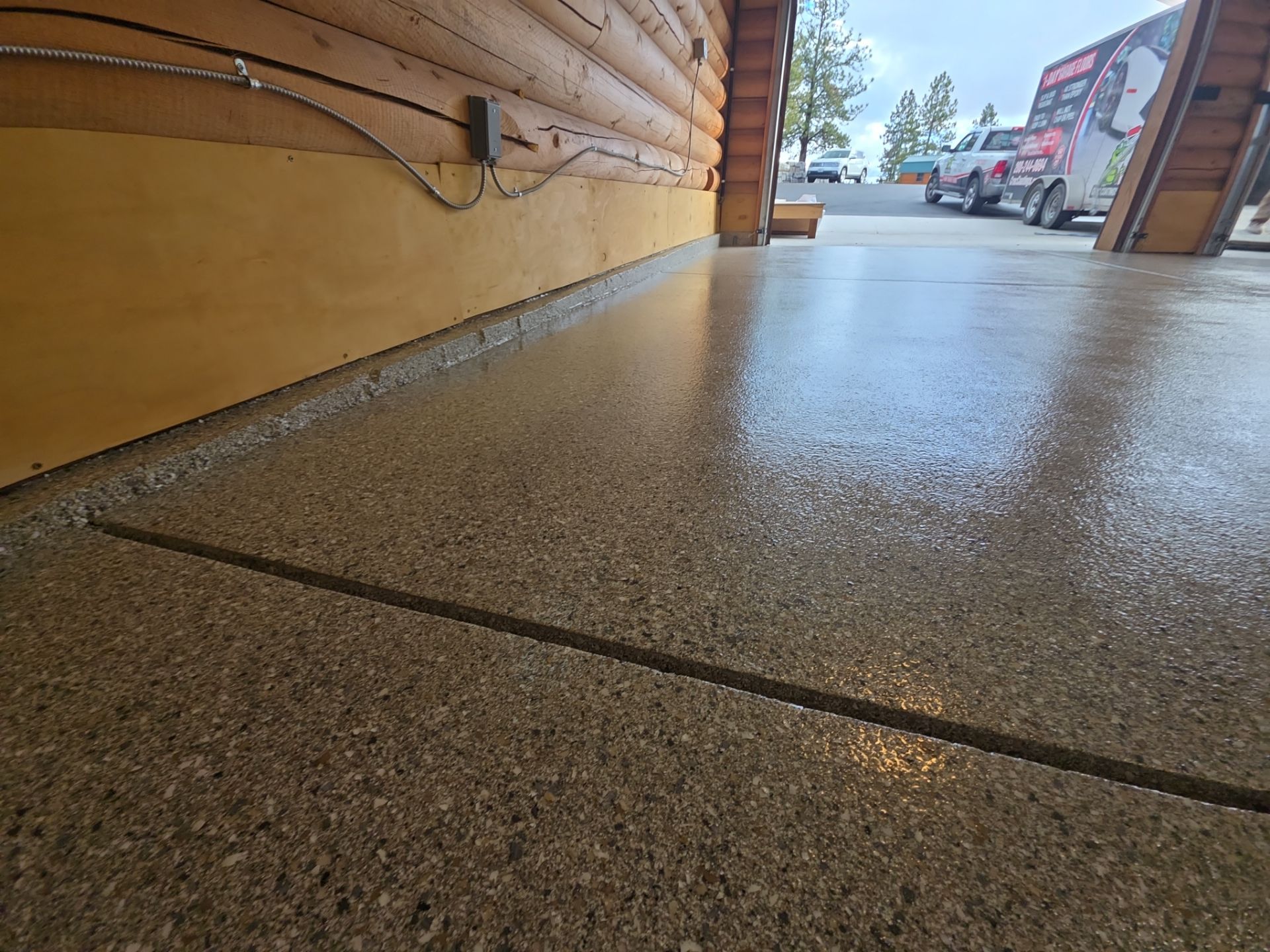 Polyurea Flake Floor Coating for Garage and Exterior Patios in Mica by Croc Coatings, LLC