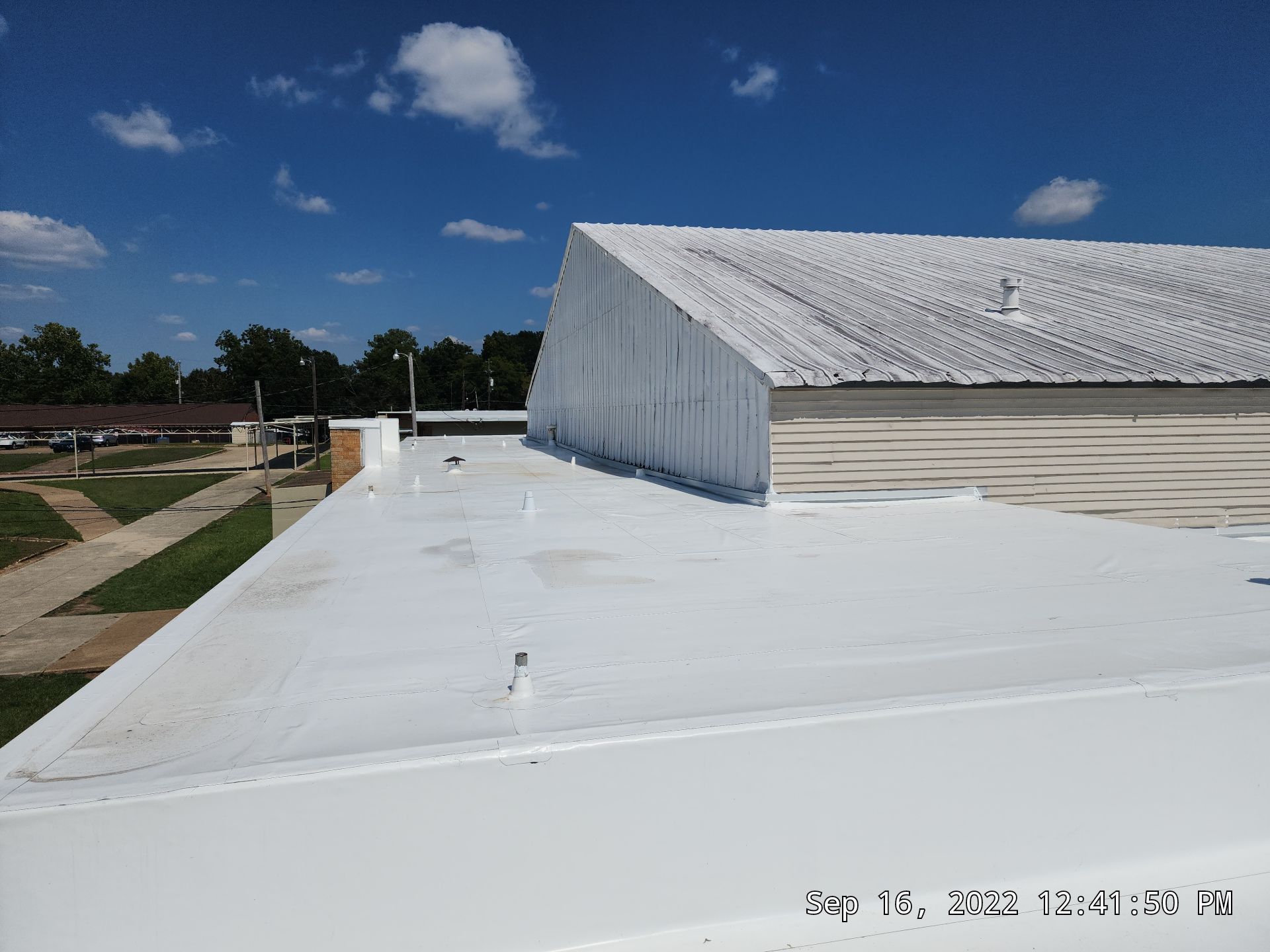 Commercial Roofing Installation using 60 mil PVC by Hostetler Roofing