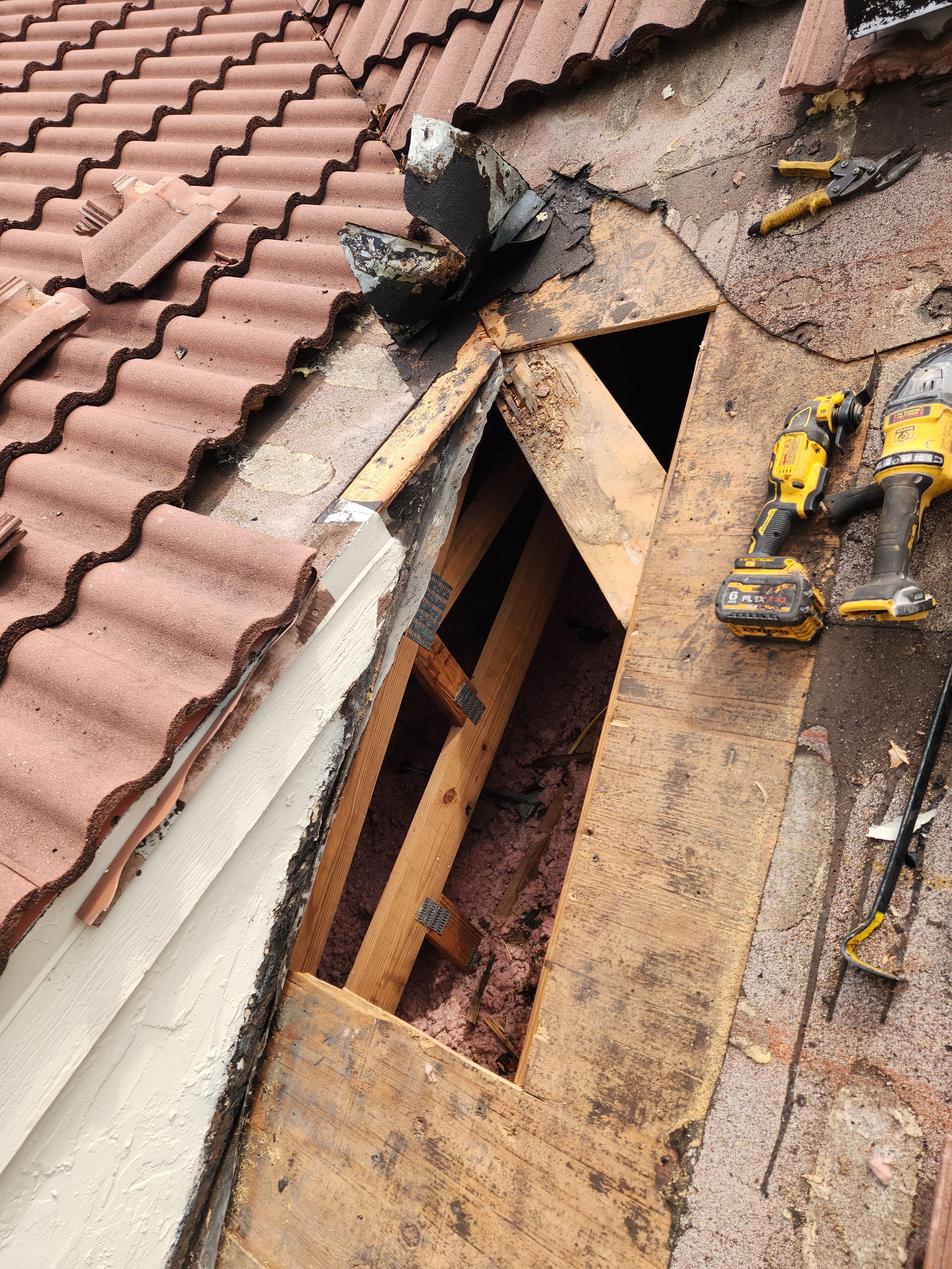Clay Tile Roof Leak Repair and Sheathing Replacement in Hollywood by Aastro Roofing