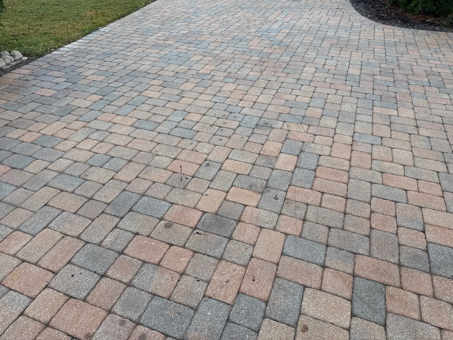 Oil & Tar Removal from Paver Driveway & Entryway by Sunshine AquaWash