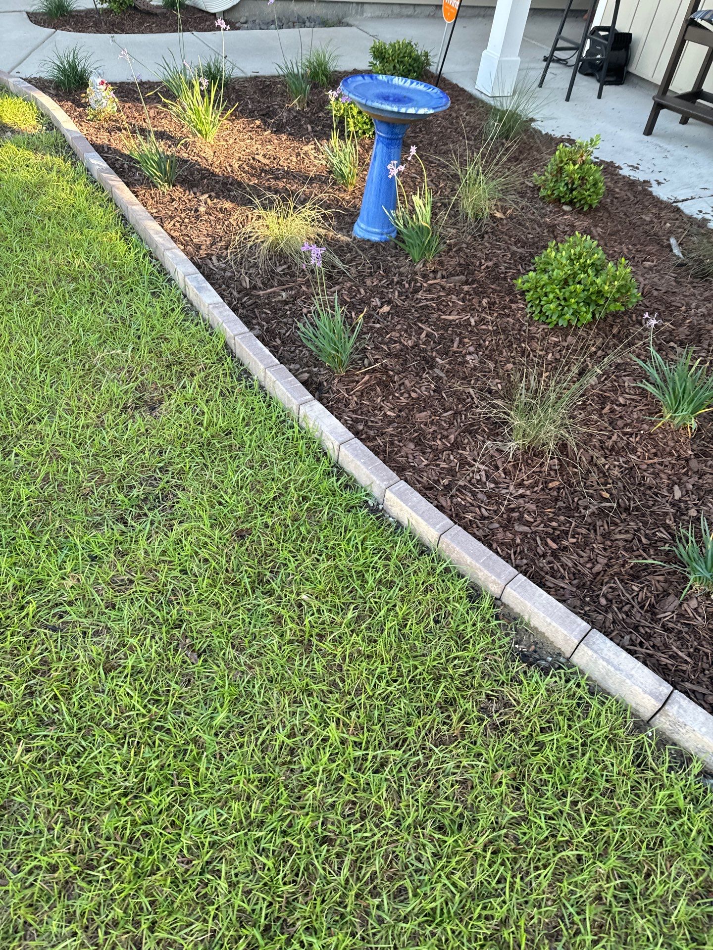 Custom Paver Landscape Edging and Garden Bed Mulching in Bluffton by Lowcountry Scapes, LLC